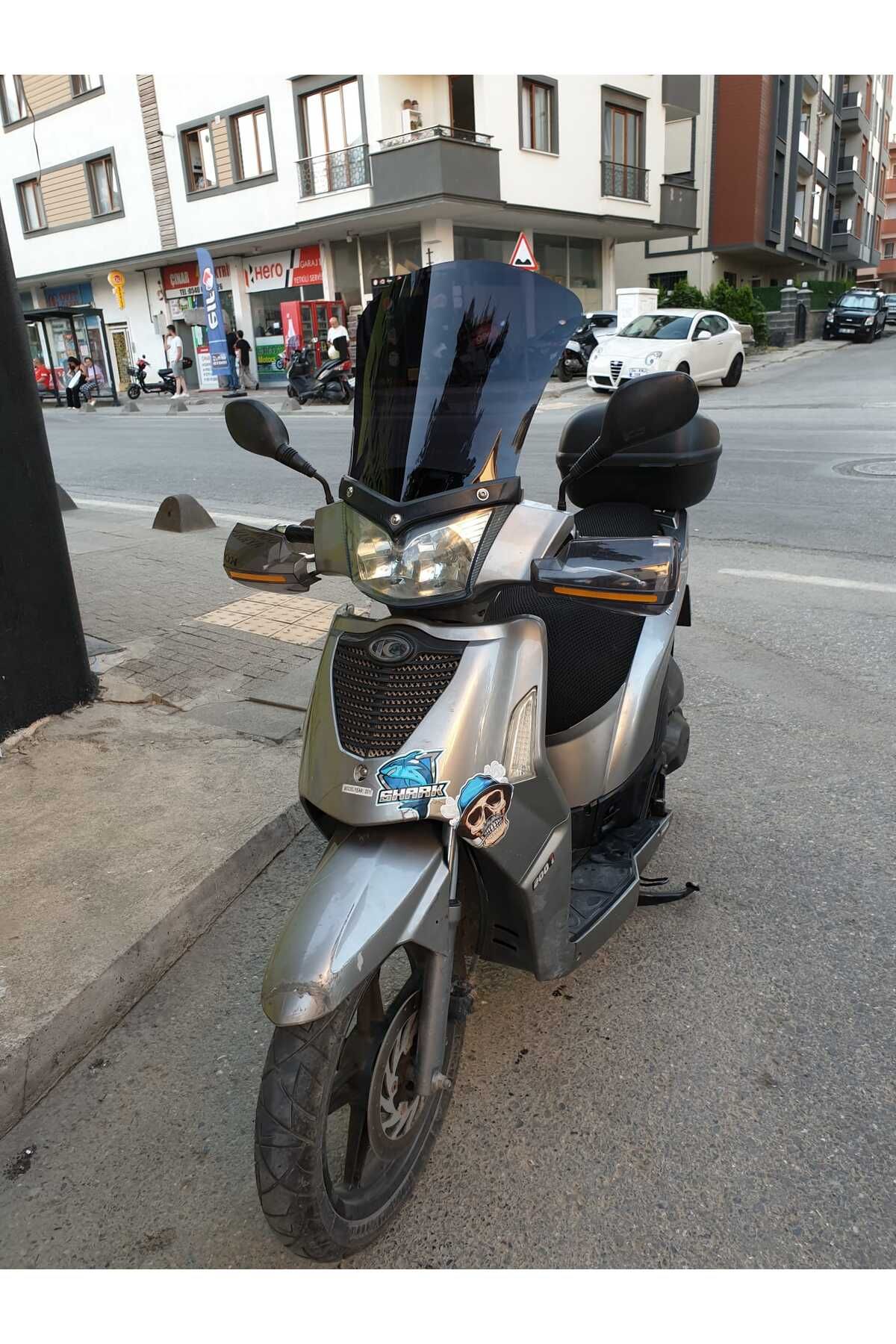 Kymco People S 200 Siperlik Ön Cam 2011 Model 48cm Siyah Renkli 4mm UZUN CAM