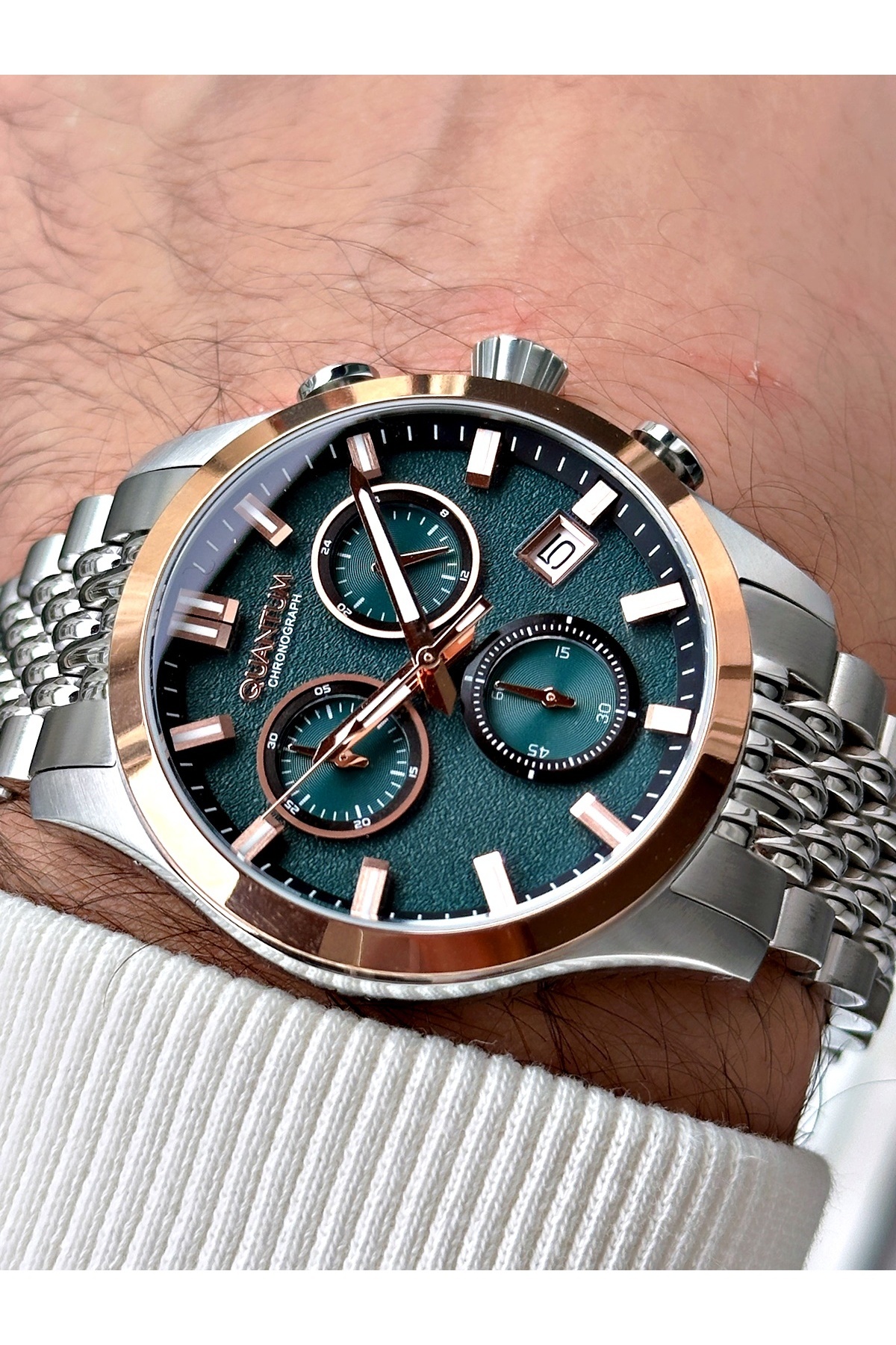 Quantum-Function Silver Color 10 Atm Waterproof Steel Band Steel Case Men's Wristwatch 1165.590 3