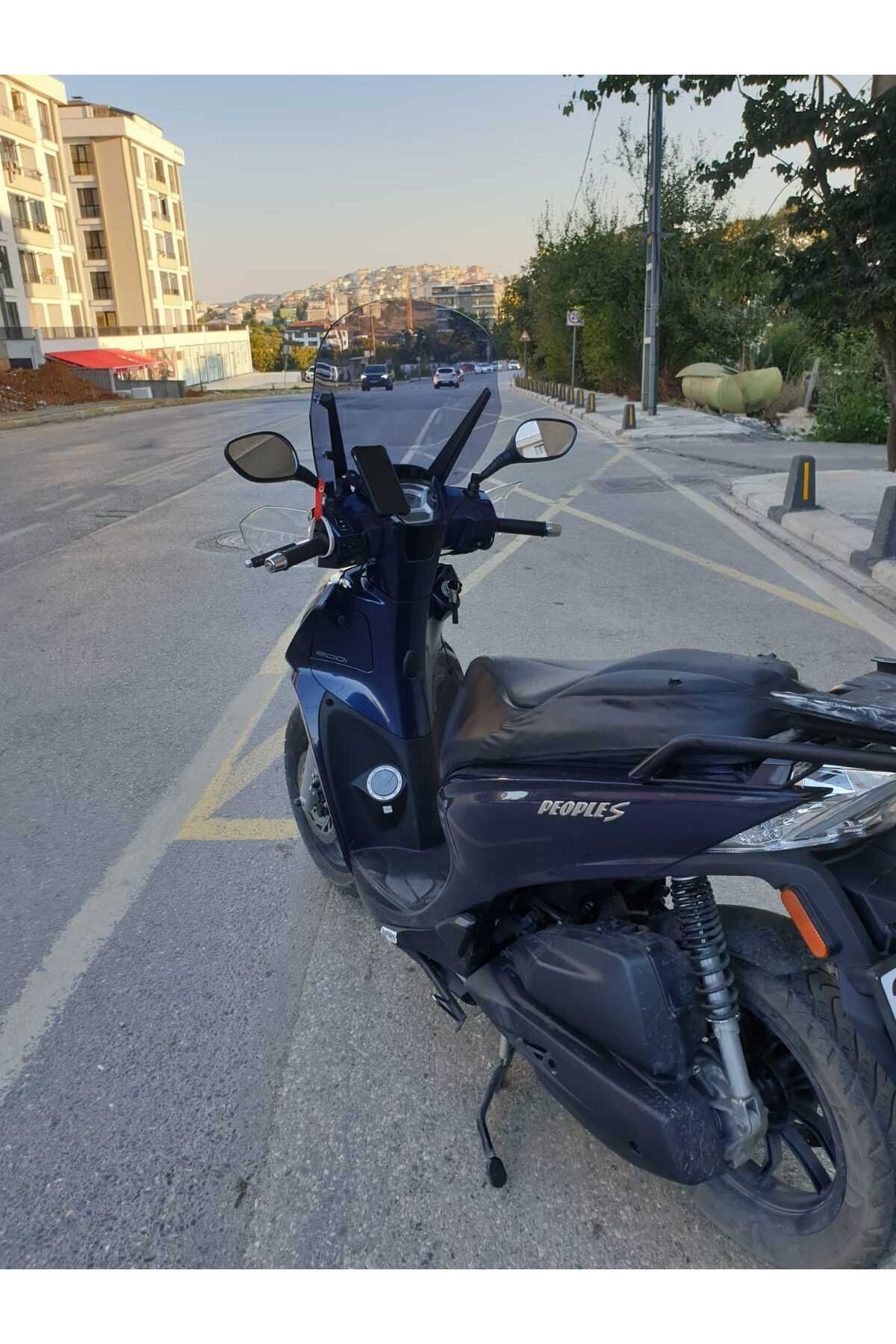 Kymco People S 200 Siperlik Ön Cam 2020 2025 Model 38cm Füme Renkli 4mm KISA SPOR CAM