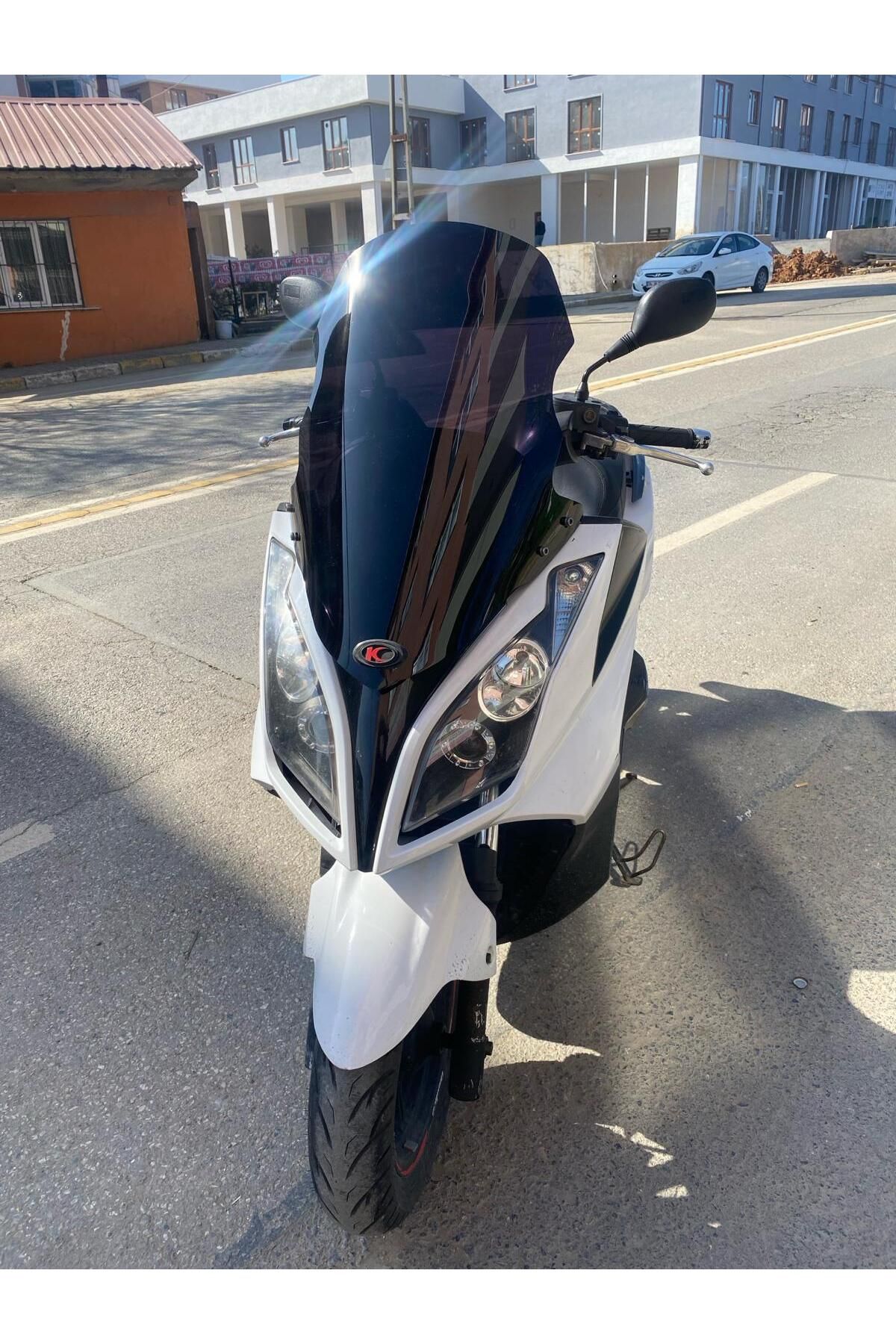 Kymco Downtown  200 300 Siperlik Ön Cam 2011 2015 Model 78cm Siyah Renkli 4mm UZUN CAM