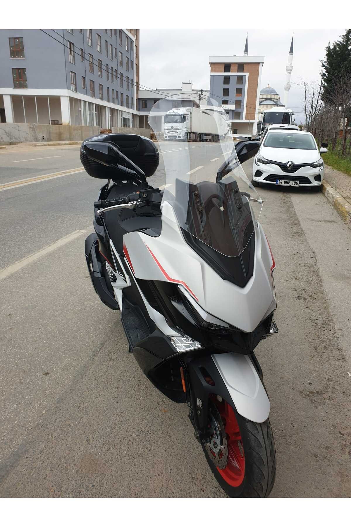 Kymco Xciting VS 400 Siperlik Ön Cam 2023-2025 Model 66cm Şeffaf Renkli 4mm