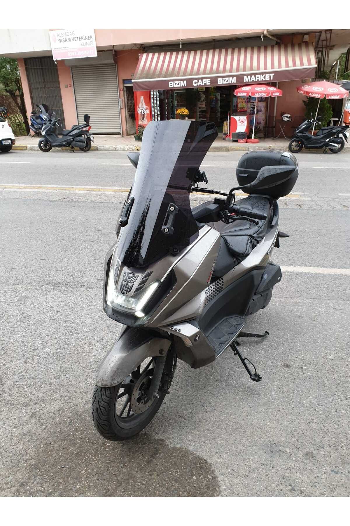 kymco Skytown 125 Siperlik Ön Cam 2023-2025 Model 72cm Siyah Renkli 4mm UZUN CAM
