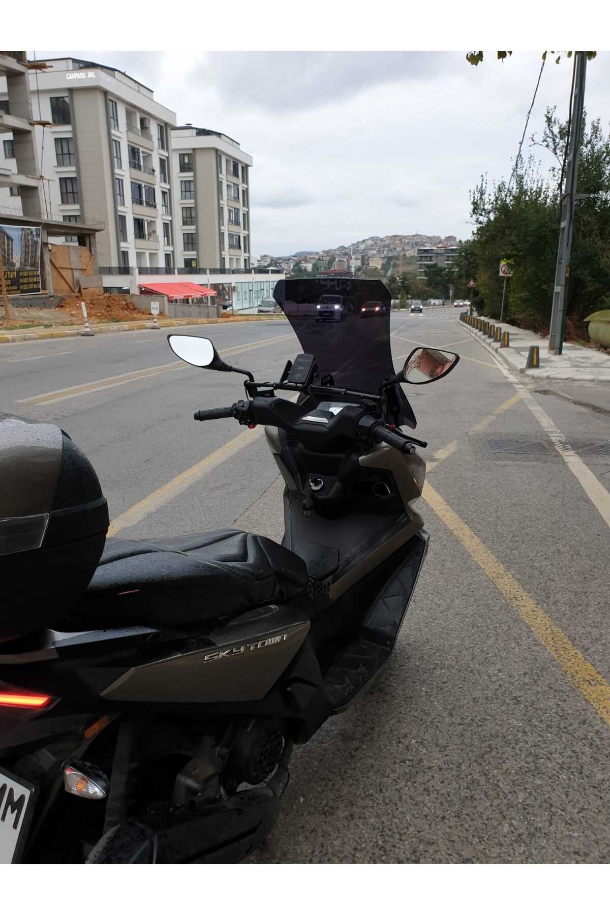kymco Skytown 125 Siperlik Ön Cam 2023-2025 Model 72cm Siyah Renkli 4mm UZUN CAM