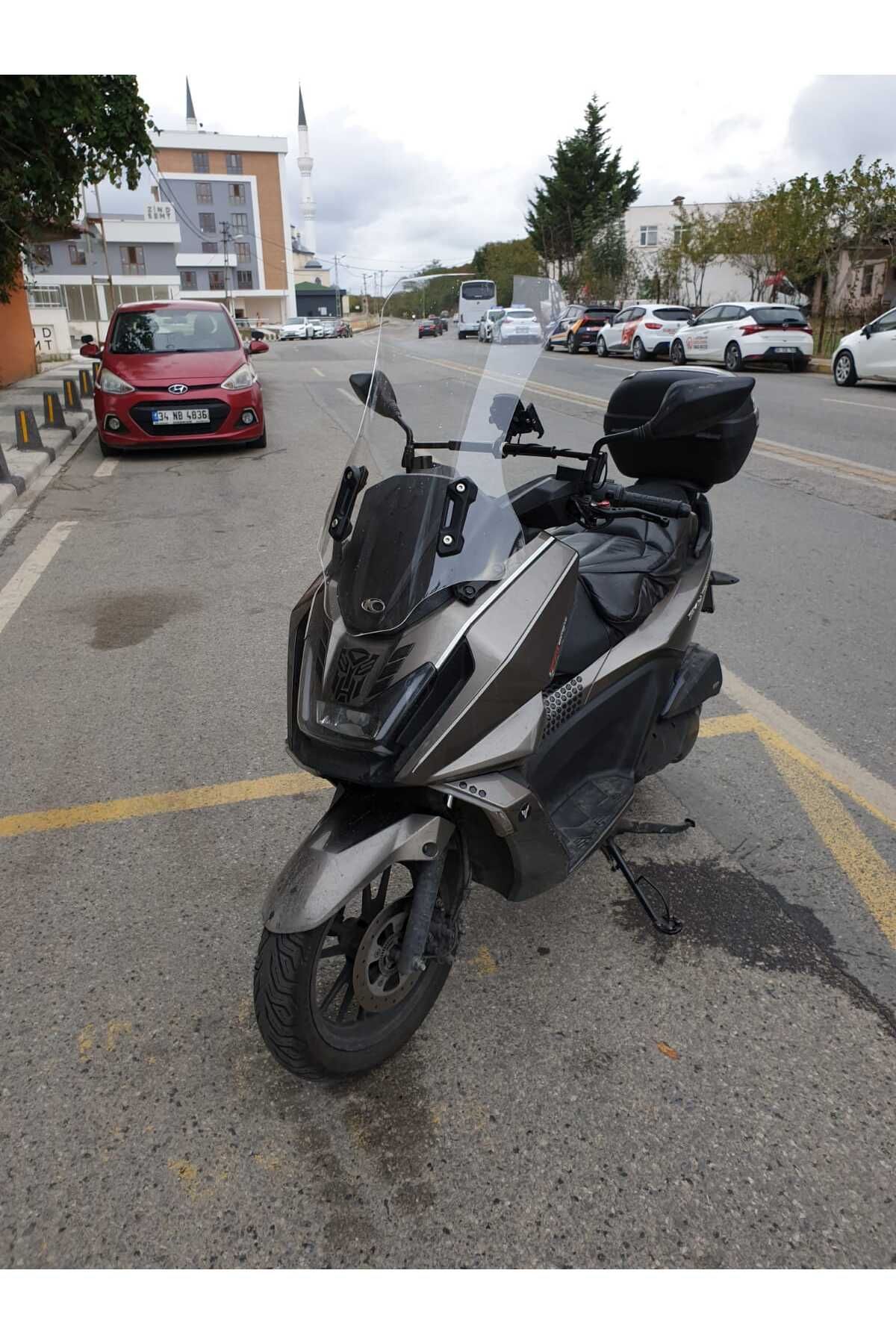 kymco Skytown 125 Siperlik Ön Cam 2023-2025 Model 72cm Şeffaf Renkli 4mm UZUN CAM