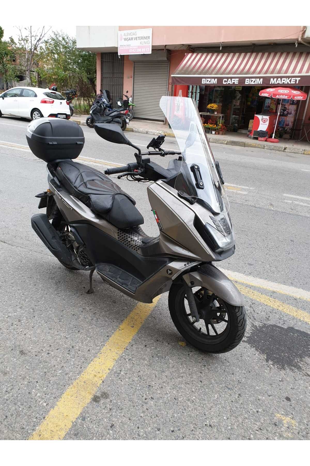 kymco Skytown 125 Siperlik Ön Cam 2023-2025 Model 72cm Şeffaf Renkli 4mm UZUN CAM