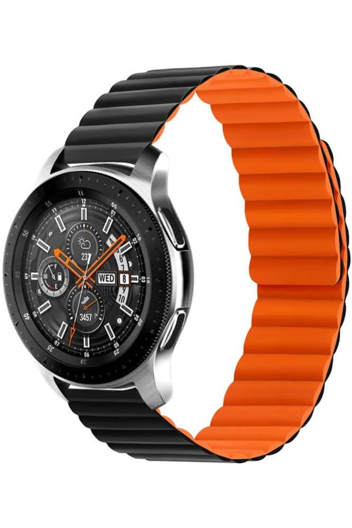 STOREMAX sivtcrt Galaxy İle Uyumlu Watch Active 2 40mm KRD-52 Kordon Siyah-Turuncu Modern Desing 1053513