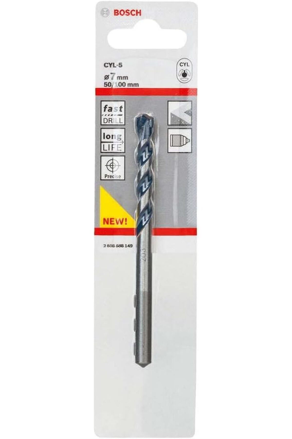 STOREMAX ysstorex Professional Accessories Cyl-5 Serısı, Blue Granıte Turbo Beton Matkap Ucu, 7*100 mm Sta