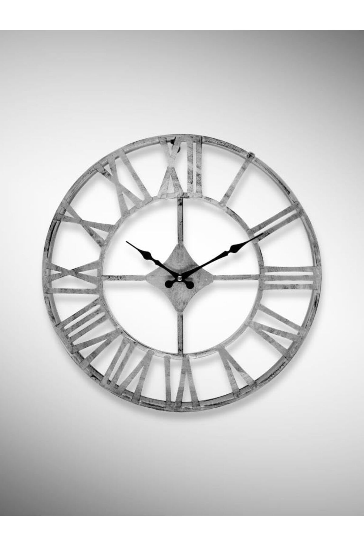 yenibagshop DM30 Serisi Roma Rakamlı Metal Duvar Saati Siyah 30 CM