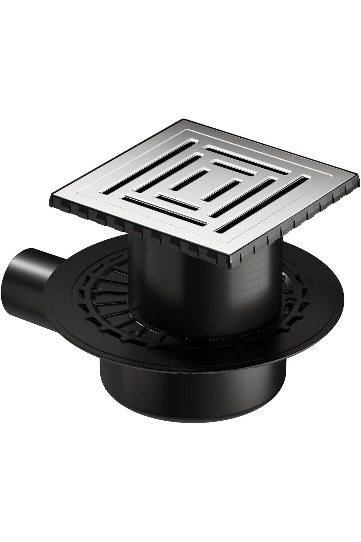 STOREMAX mrttnca V-Flow Kare 5607318 Yalıtımlı Duş Kanalı, Yandan Çıkışlı, 15x15 cm, DK 800 Kapak,