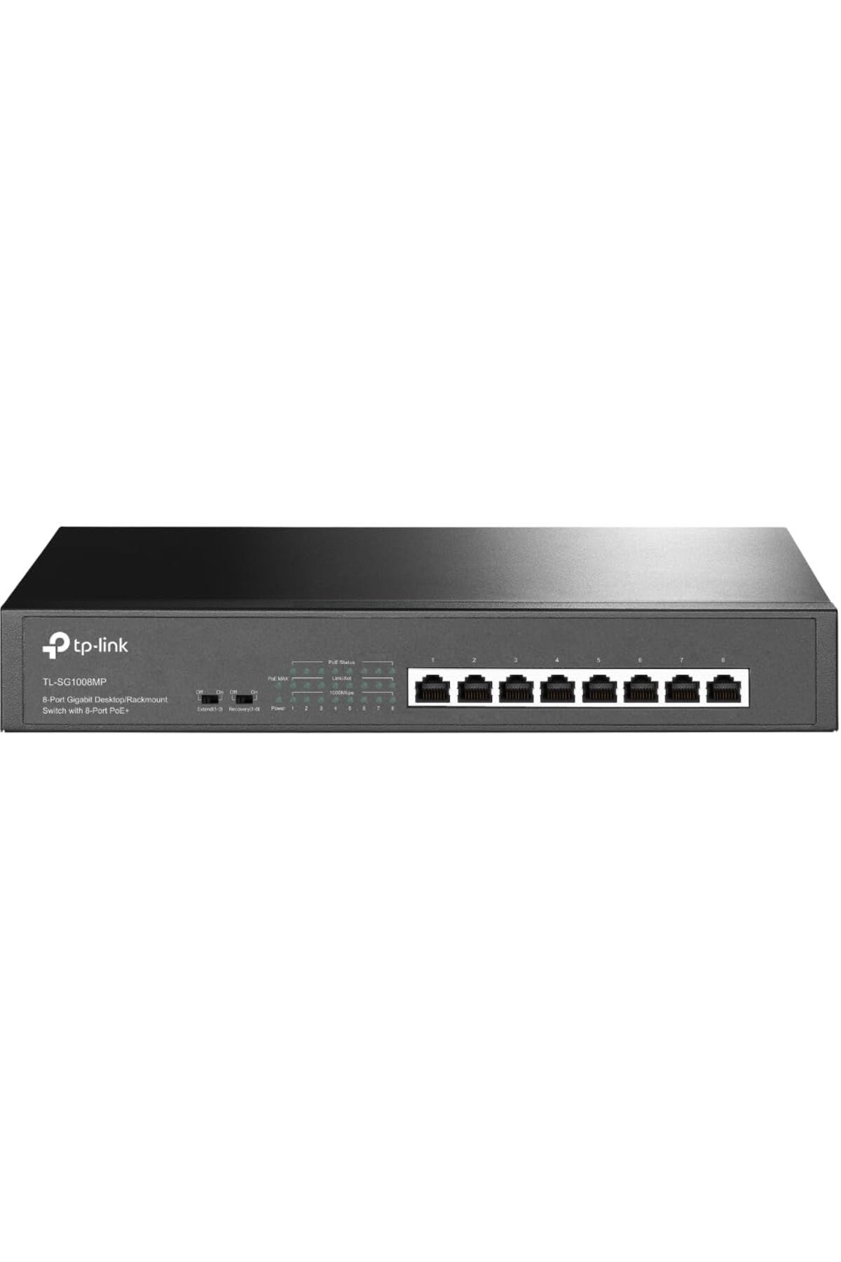 yenibagshop TL-SG1008MP, 8-Port Gigabit Desktop/Rackmount Switch with 8-Port PoE+, Siyah