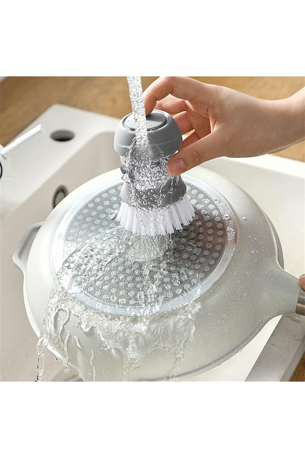 STOREMAX StShop Soap Dispenser Kitchen Brush Sıvı Deterjan Hazneli Bulaşık Fırçası ve Stand shpSt 1051