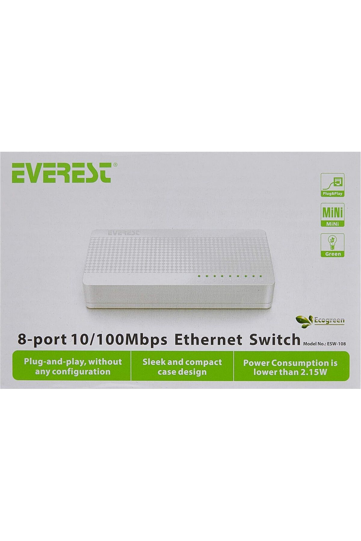 STOREMAX srhtDS ESW-108 8 Port 10/100Mbps Ethernet Switch Hub Desing shop 266450