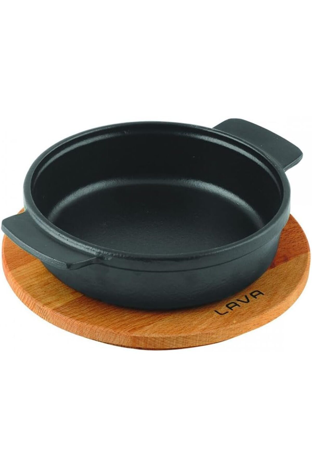 STOREMAX lbstorex Pişirme Kabı, LV ECO GV 17 K4, Yuvarlak Güveç, Ahşap Altlık, Çap 17 cm, Dökme Demir