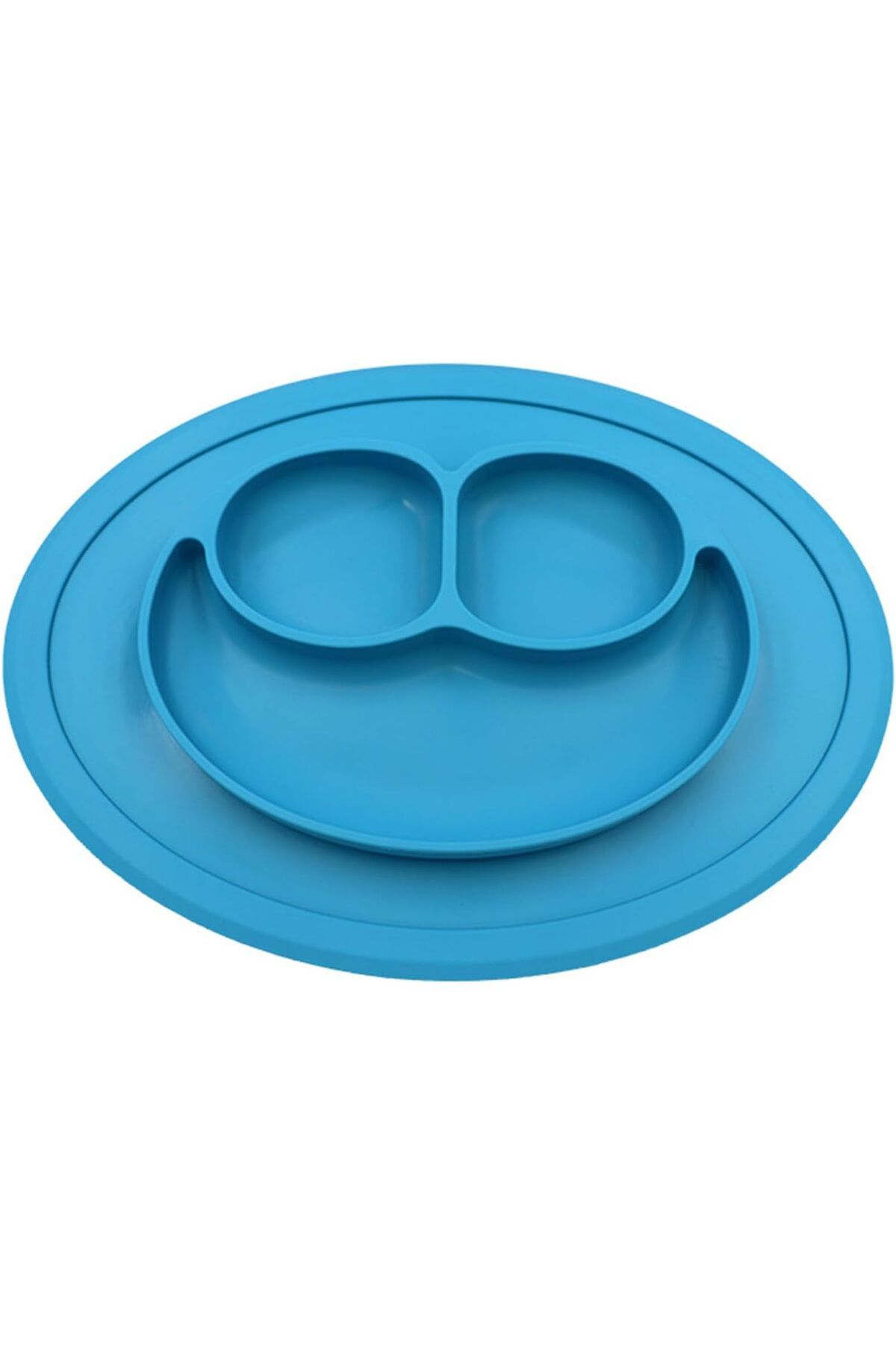 Arabest-Baby Plate, Mini Mat, Silicone Toddler Plates, Suction Placemat Divided Dishes (Blue) 1