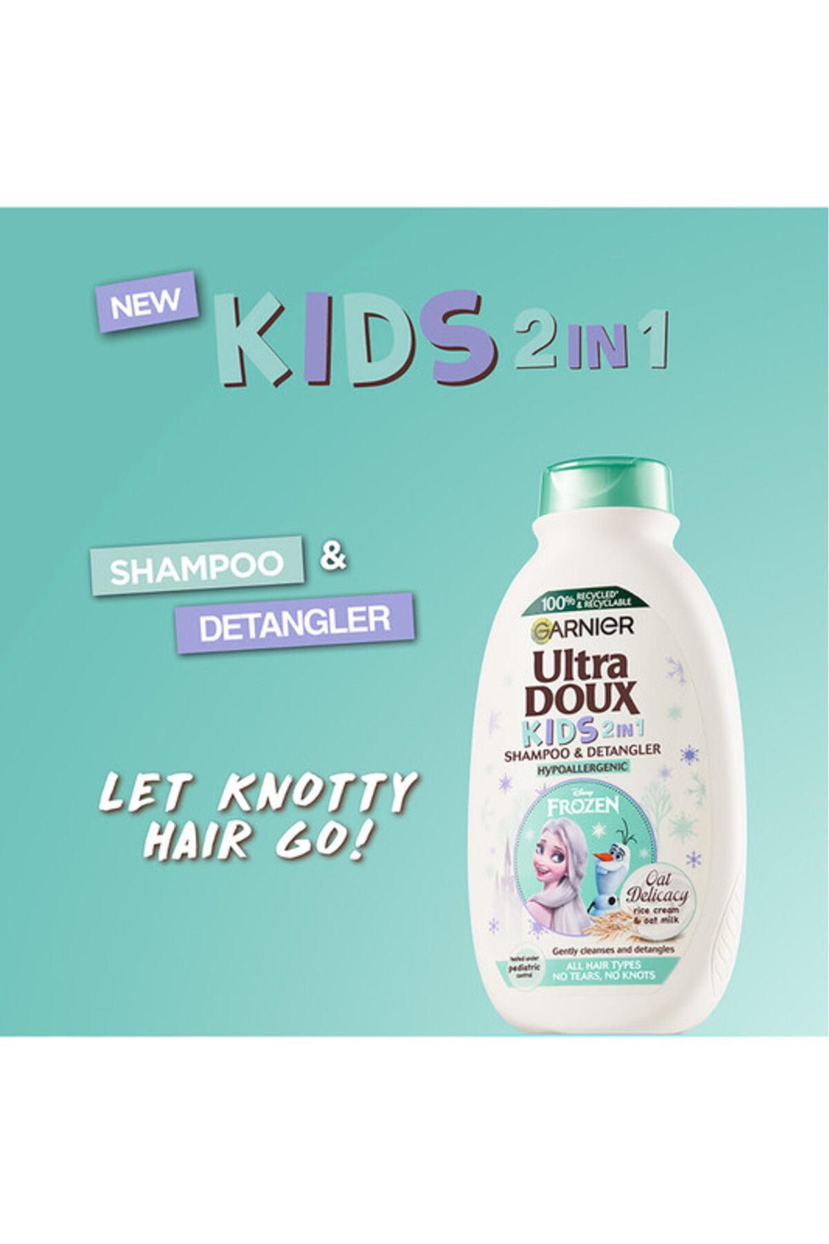 Garnier-Ultra Doux Kids 2 in 1 Oats Delicacy Shampoo & Detangler 400ml - Frozen 2