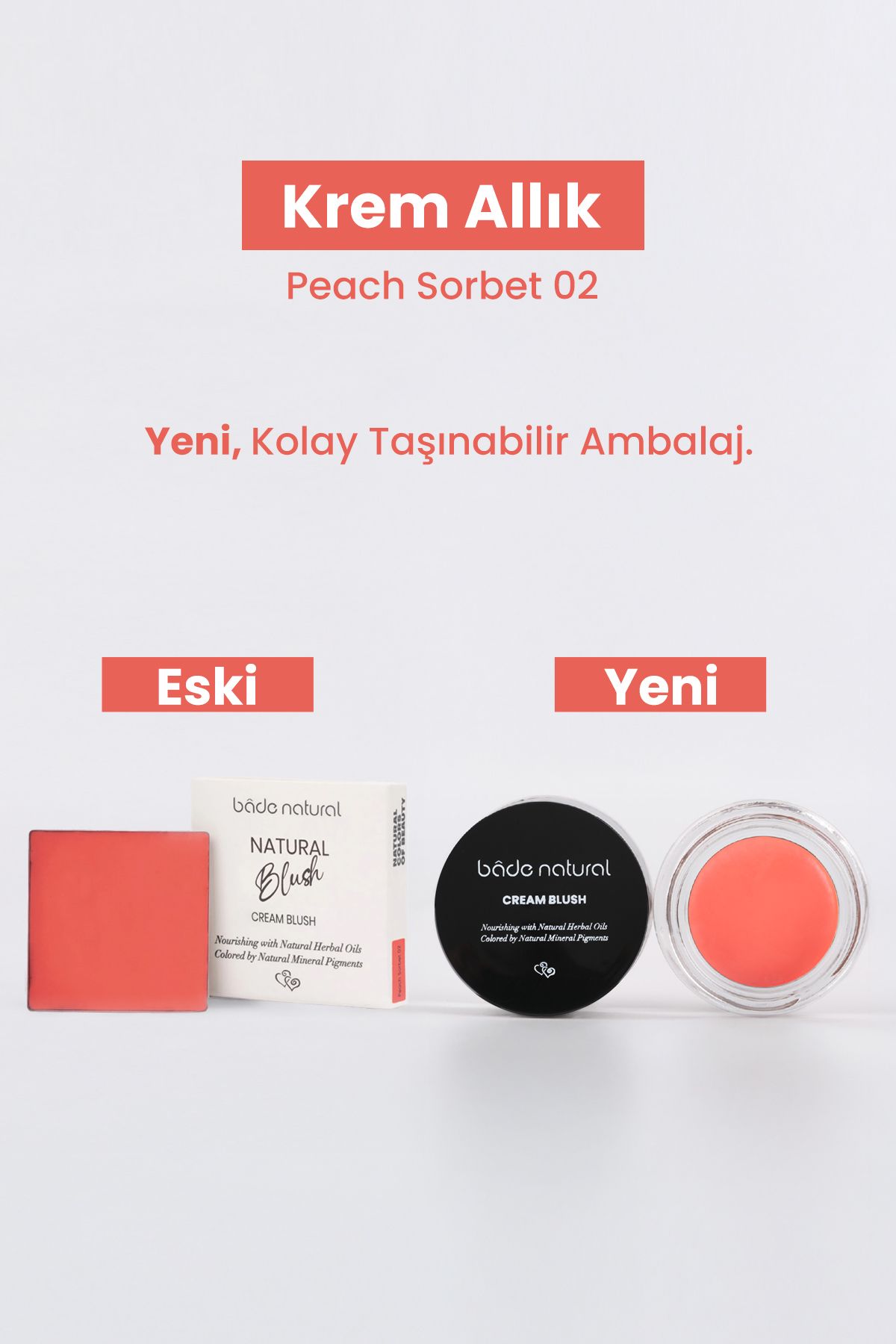 رژگونه کرم سرخ هلو سوربت 02 100 ٪ طبیعی Bade Natural
