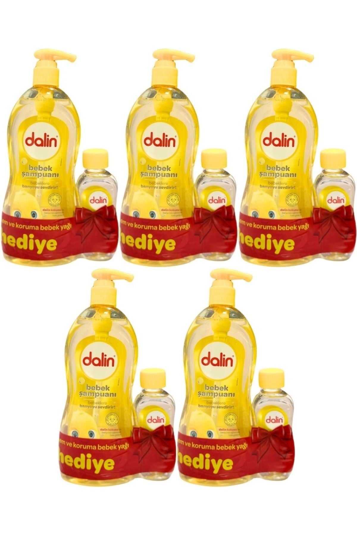 Dalin Bebek Şampuanı Klasik 700ML Pompalı + Bebek Yağı Hediye 100ML (Nem Koruma) (5 Li Set)