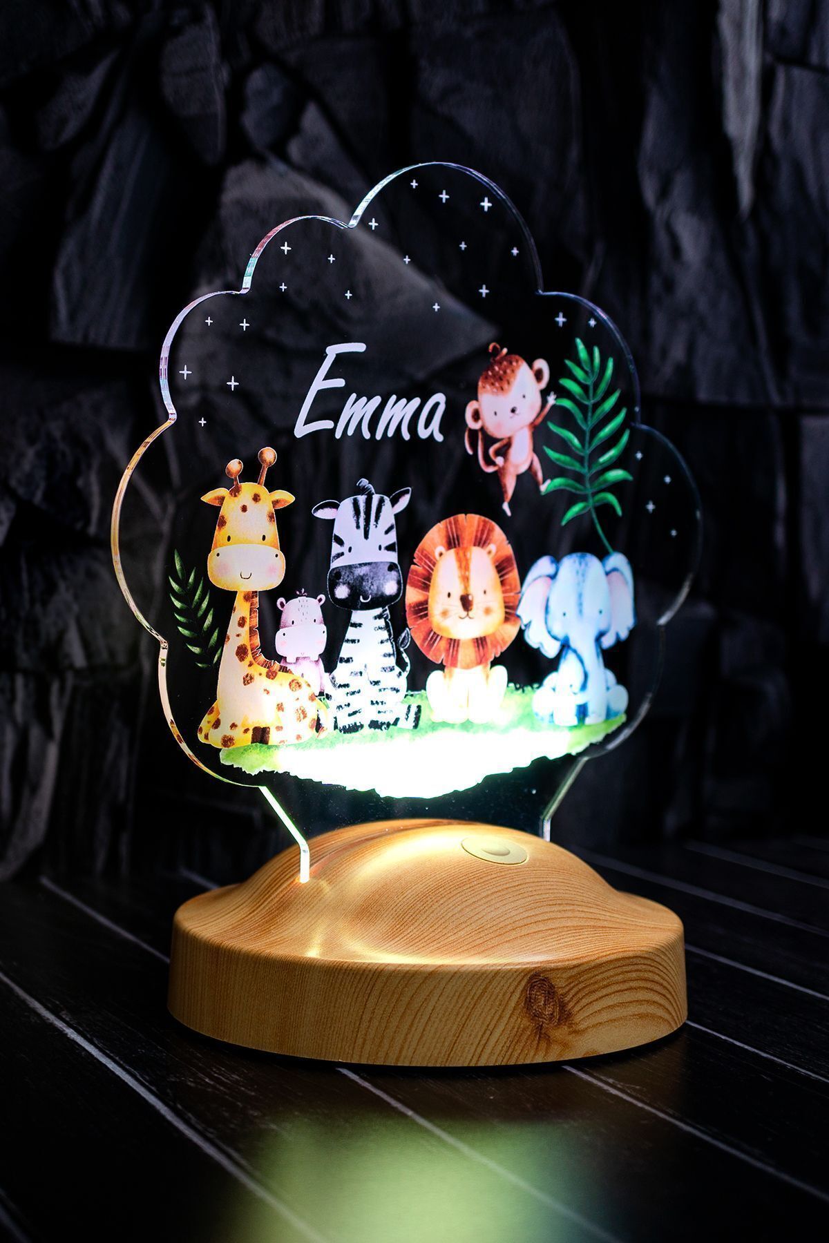 SEVGİLAMBASI Safari Temalı Bebek Odası Lambası Safari Çocuk Doğum Günü Konseptli Hediye, Orman Hayvanlı Lambası fotoğrafı 5 (önizleme)