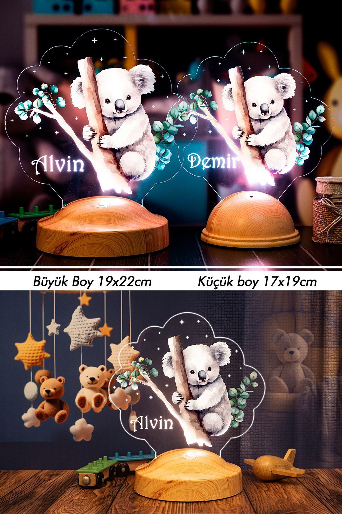 SEVGİLAMBASI Koala Ağaca Sarılan Gece Lambası Sevimli Çocuk Bebek Odası Lambası Doğum Günü Hediyesi Uyku Arkadaşı fotoğrafı 3 (önizleme)
