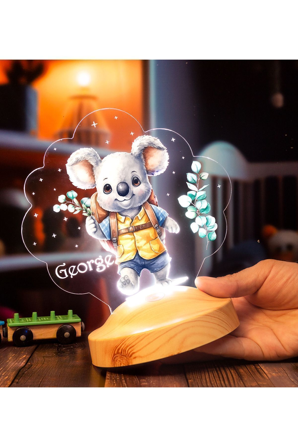 SEVGİLAMBASI Sevimli Koala Isimli Çocuk Odası Gece Lambası, Koala Bebek Doğum Günü Hediyesi Led Lamba fotoğrafı 3 (önizleme)