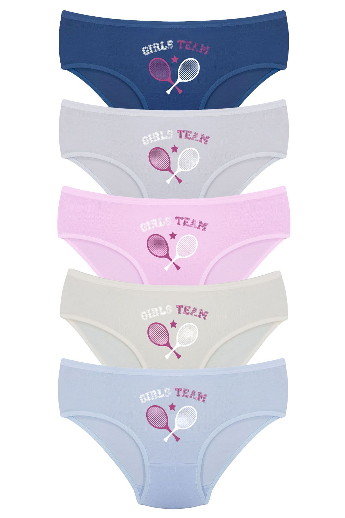 Onurel-  Girl's 5-Pack Mixed Tennis Printed Lycra Panties 1