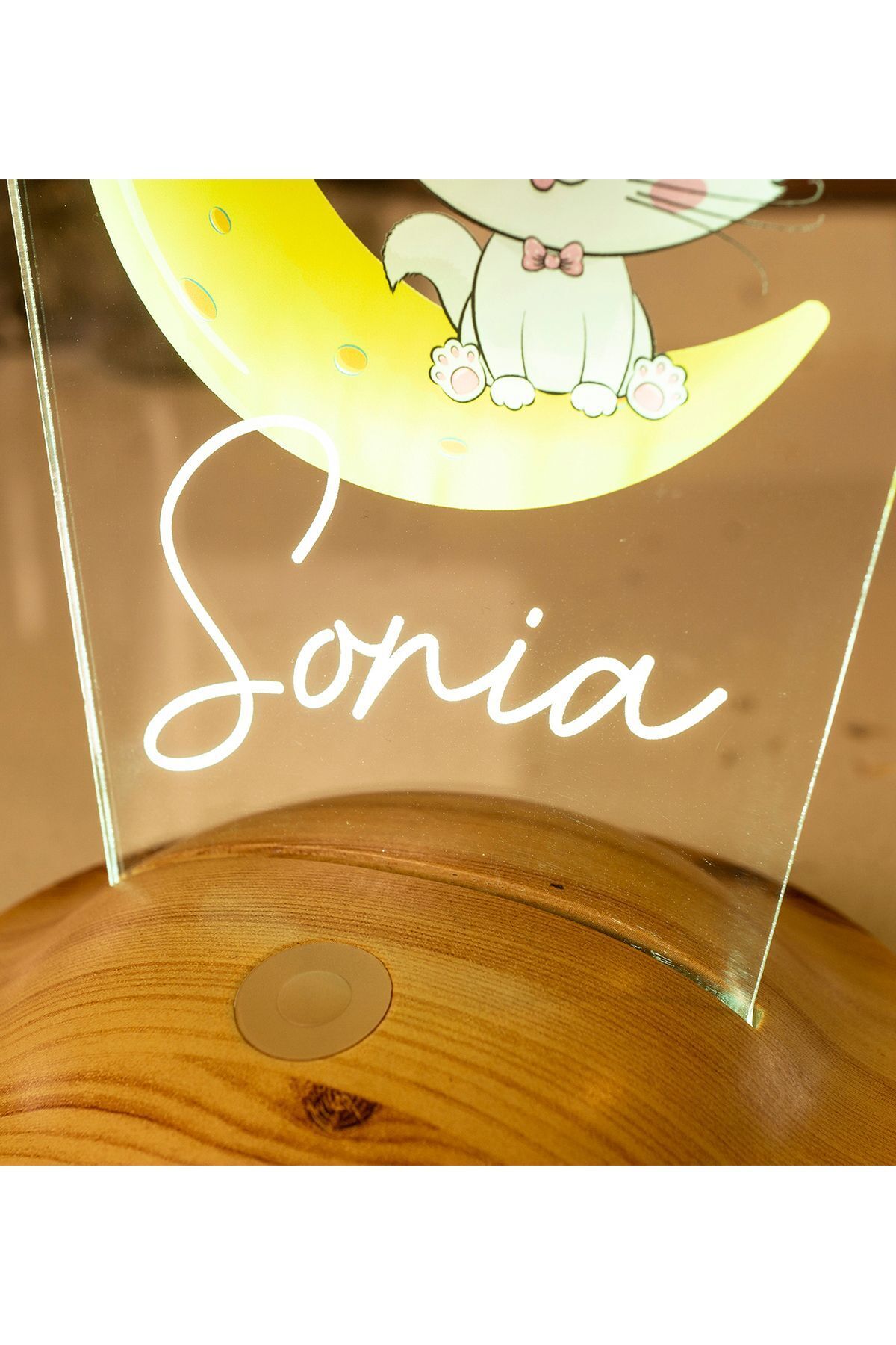 SEVGİLAMBASI Kedili Hediye Çocuk Odası Aydınlatma Kız Bebek Gece Lambası, Kişiye Özel Oda Dekoru fotoğrafı 4 (önizleme)