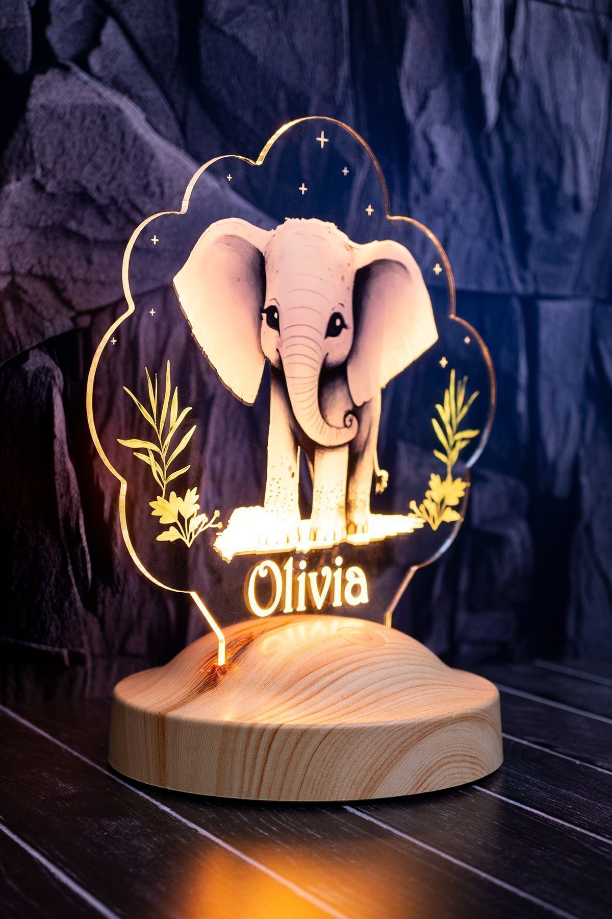 SEVGİLAMBASI Sevimli Fil Bebek Odası Gece Lambası, Fil Çocuk Doğum Günü Hediyesi Led Lamba fotoğrafı 6 (önizleme)