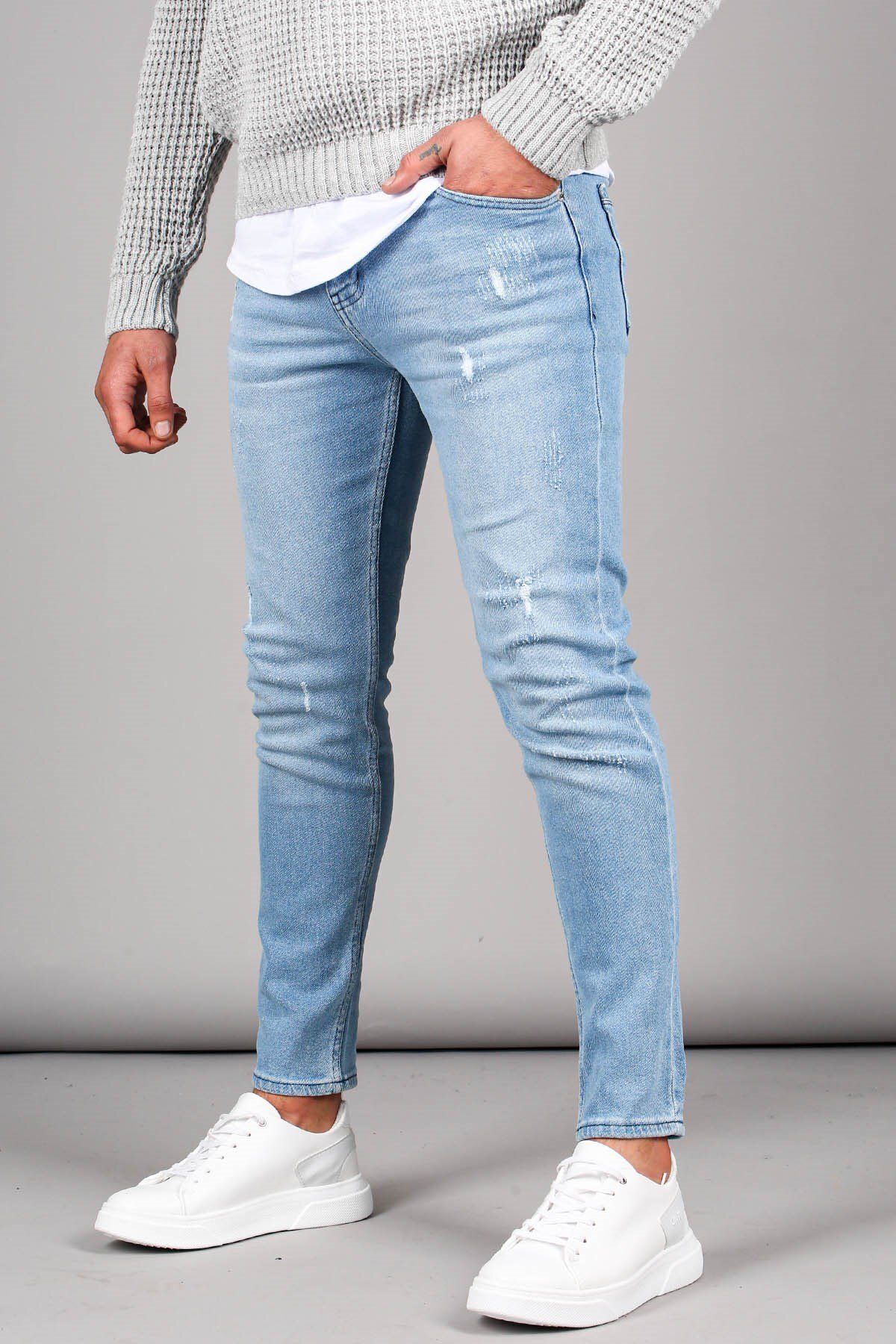 Madmext Skinny Fit Buz Mavisi Erkek Jean 5712