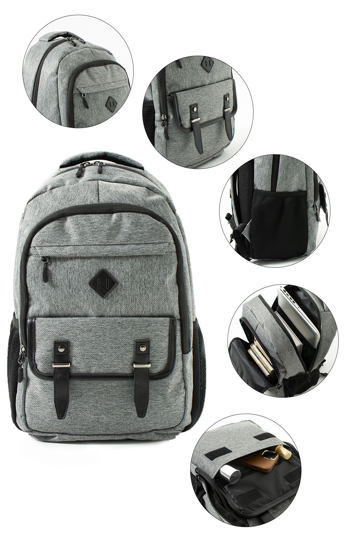 By Hakan-GK64 UNISEX - Rucsac de școală, pentru călătorii zilnice și sport, gri 8