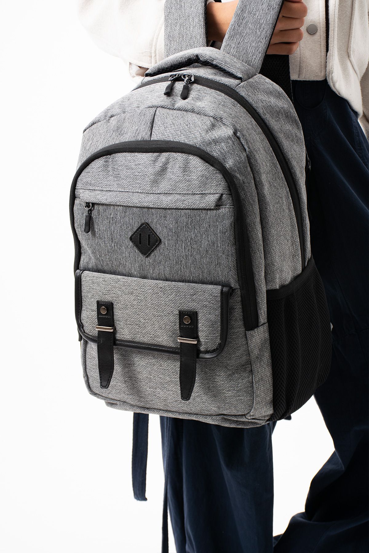 By Hakan-GK64 UNISEX - Rucsac de școală, pentru călătorii zilnice și sport, gri 3