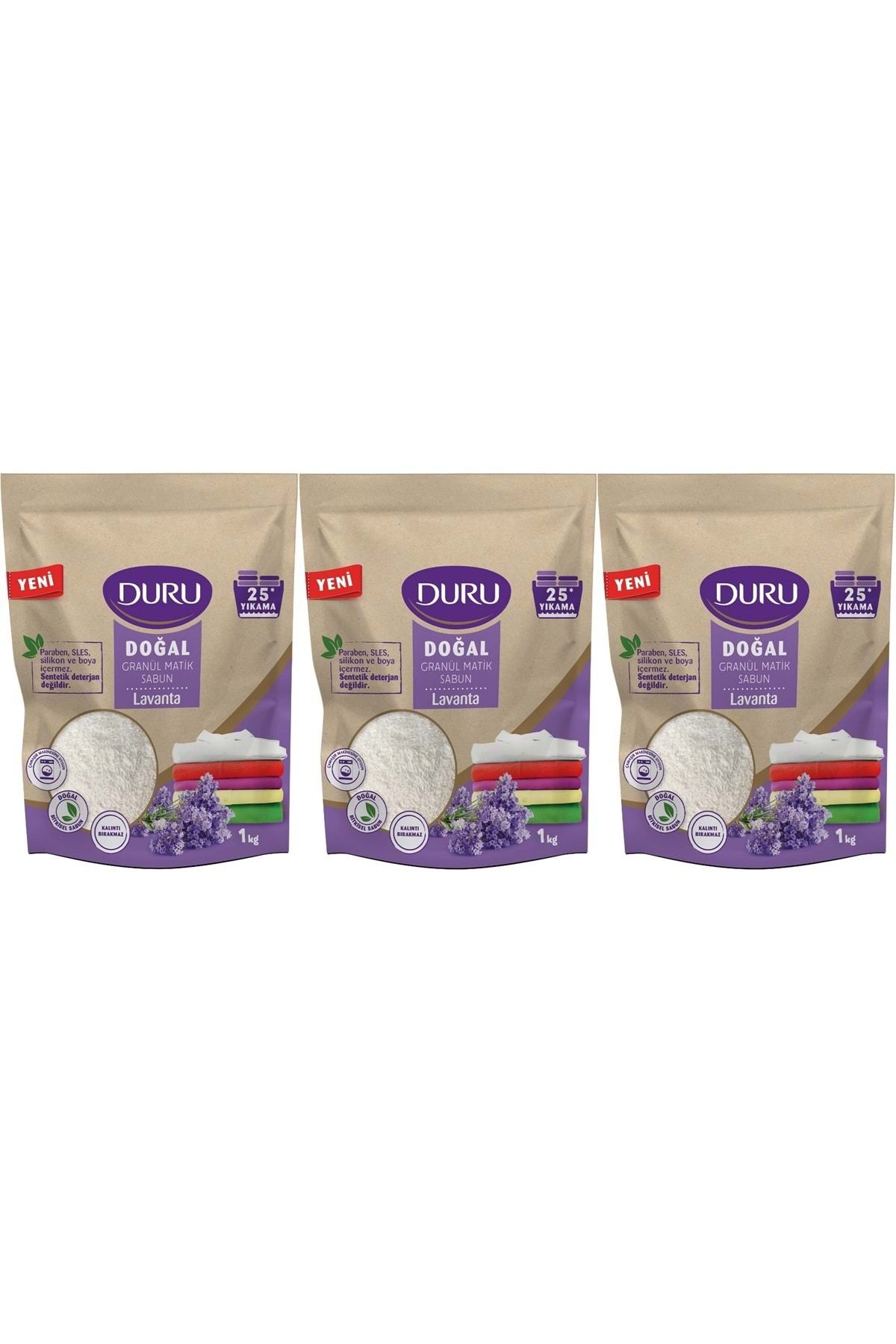 Duru Doğal Granül Matik Sabun Tozu Lavanta 3KG (3PK*1) (75 Yıkama)