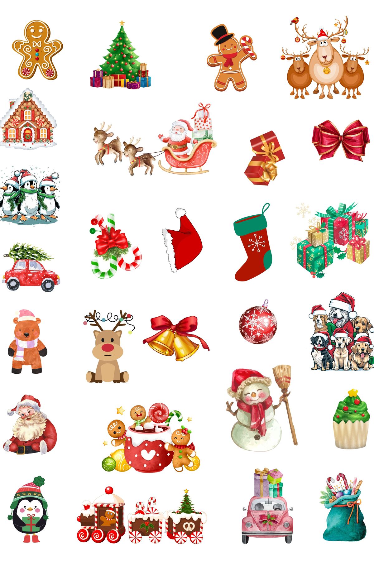 Christmas Themed Sticker - Christmas - Glass-Wall-Tablet-Phone (Smooth Surfaces) - Figures 3-4 cm