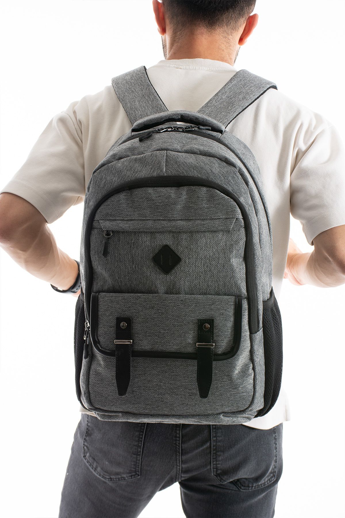 By Hakan-GK64 UNISEX - Rucsac de școală, pentru călătorii zilnice și sport, gri 2