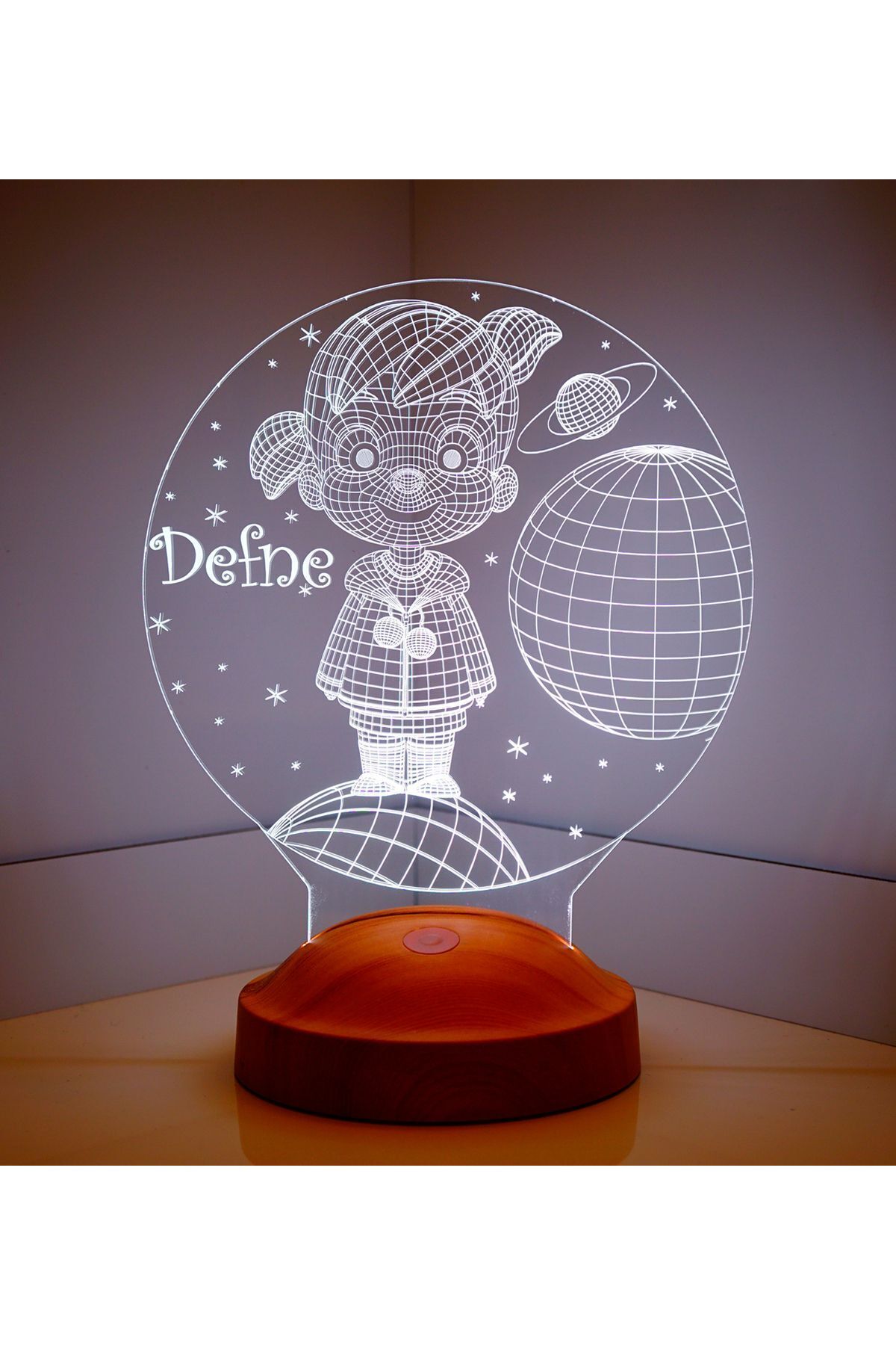 SEVGİLAMBASI Kişiye Özel 3 Boyutlu Küçük Kız Led Lamba, Kız Çocuk Hediyesi Gece Lambası, Doğum Günü Hediyesi fotoğrafı 7 (önizleme)