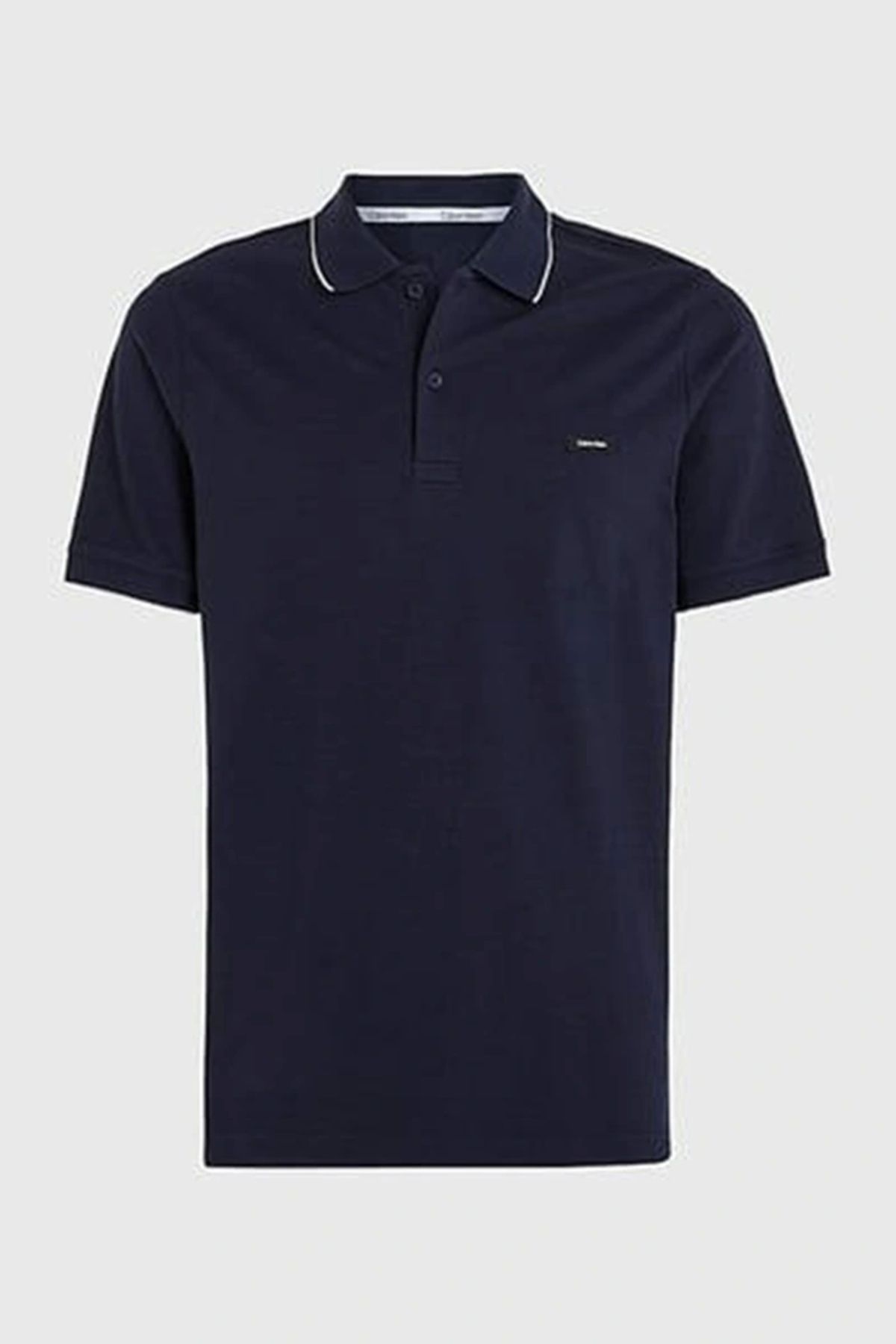 تی شرت یقه پولو آبی مردانه آرم پنبه پارچه بافته شده توسط رنگ K10K112751 CHW Calvin Klein