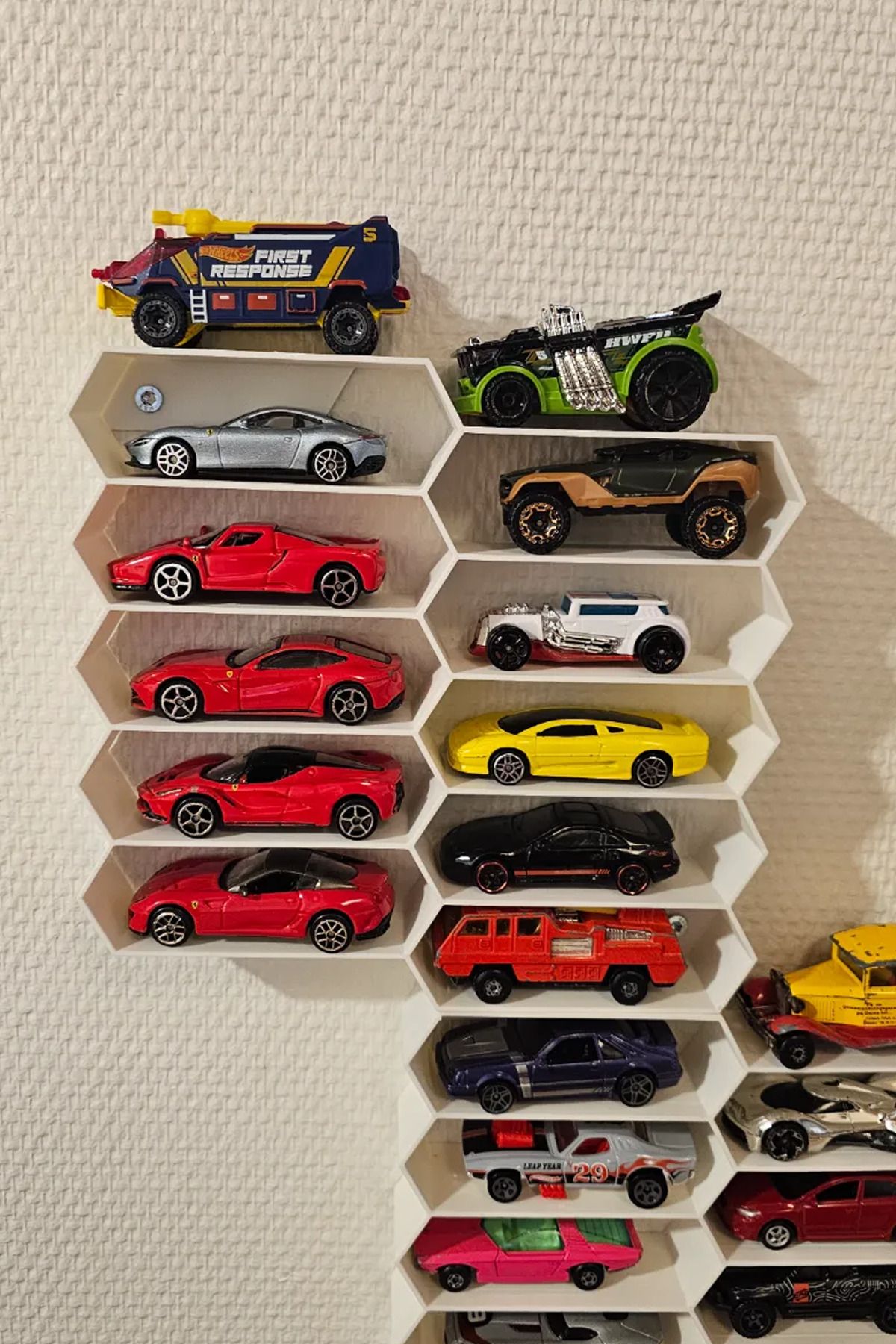 AHWALL Oyuncak Araba Rafı Hot Wheels Uyumlu 10 Arabalık