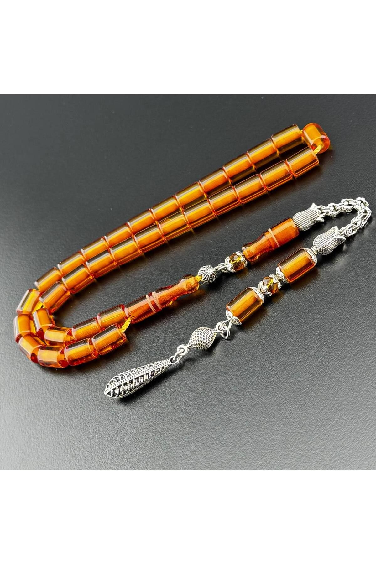 HicazTesbihcilik-Daily Size Fire Amber Prayer Beads - Special Design Hcz-Model Glkdee 1