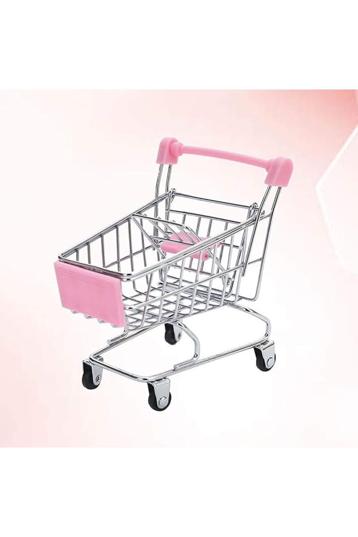 Arabest-Mini Supermarket Handcart Toy, Shopping Carts Utility Cart Mode Desk Storage Toy 5