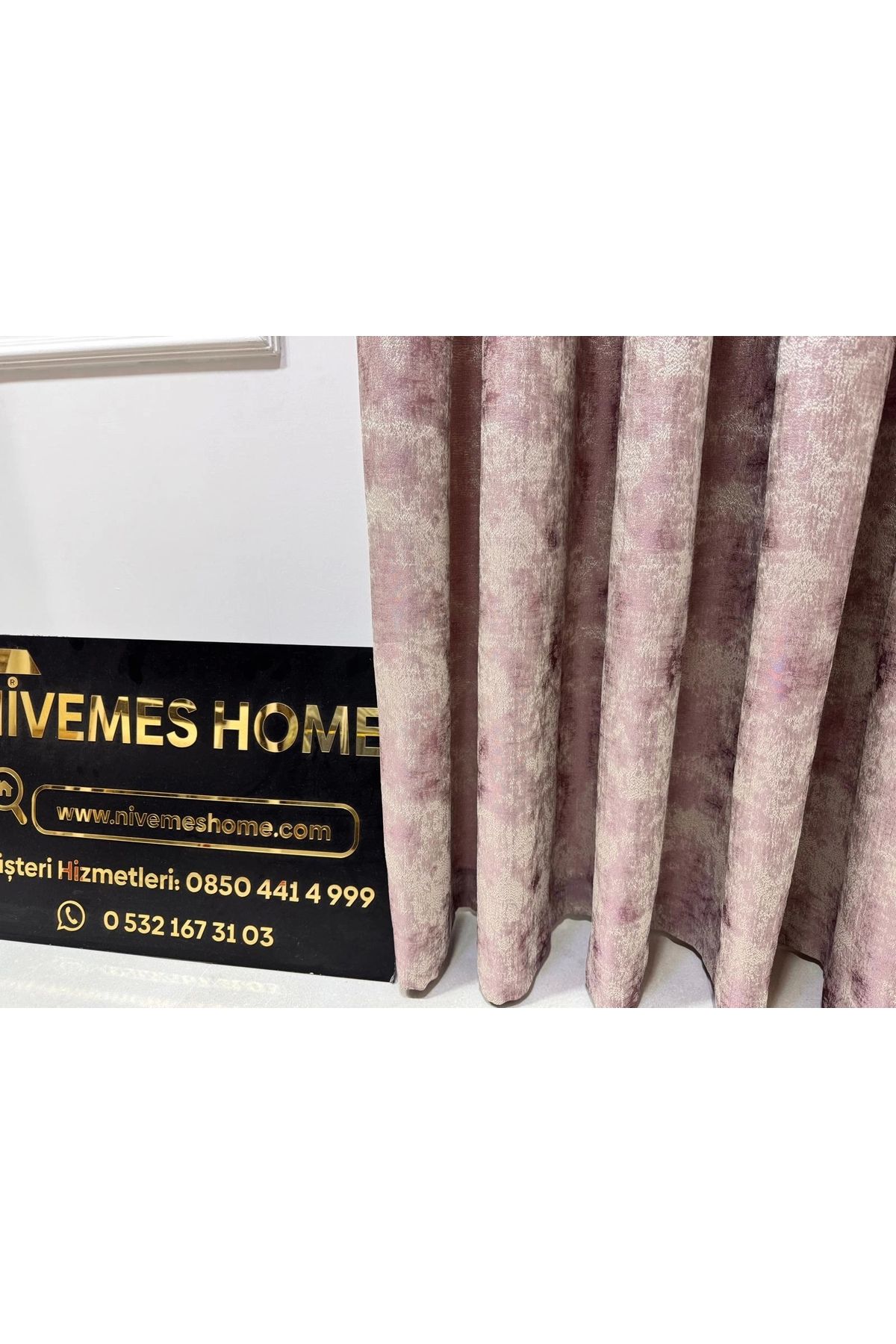 NİVEMESHOME-Nivemeshome Istanbul V-1001 1/3 Close Pleated Background Curtain Apm 5