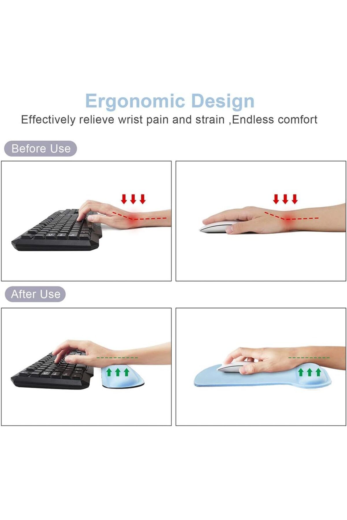 Arabest-Keyboard Wrist Rest Pad and Ergonomic Mouse Pad with Wrist Rest Support, Nonslip Mat 6