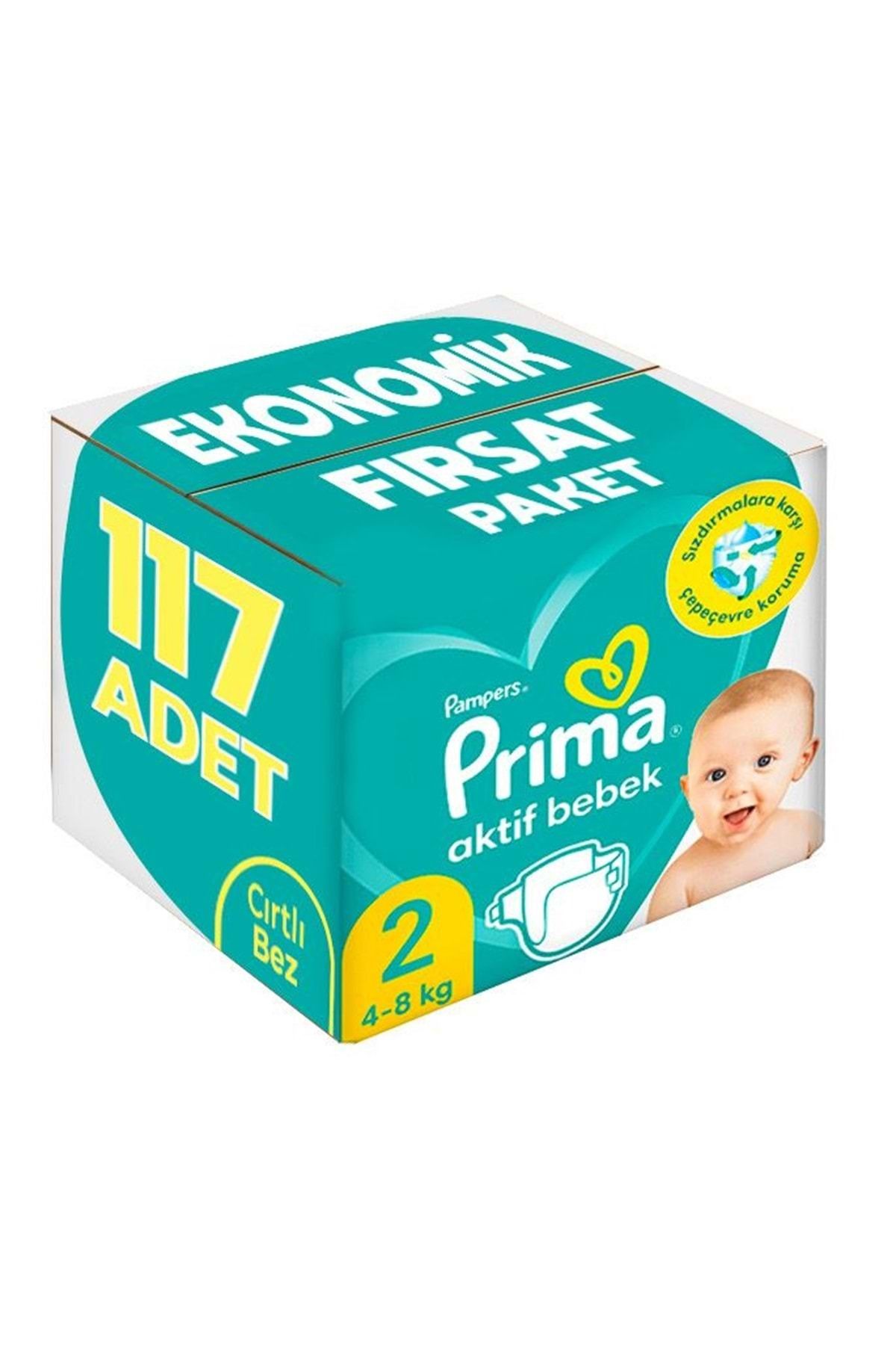 Prima Bebek Bezi Beden:2 (4-8Kg) Mini 117 Adet Ekonomik Fırsat Pk