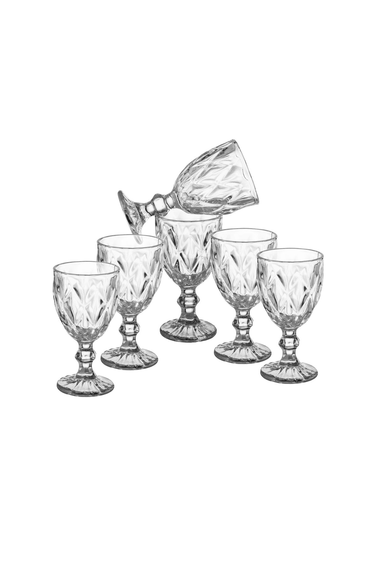 GREEN APPLE-A Set Of 6 Glass Cups With A Base For Juice And All Drinks 1