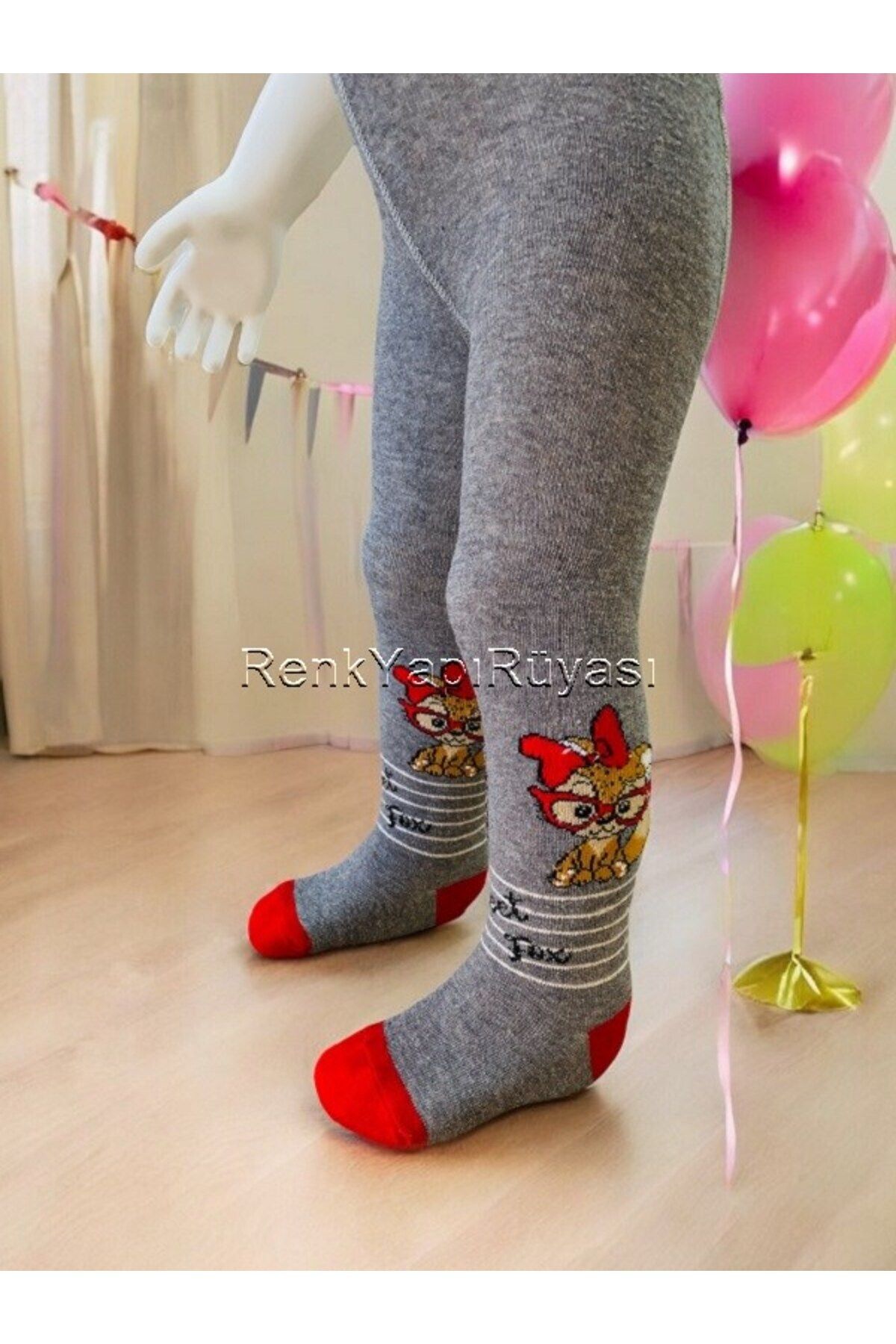 RENKYAPI-Cotton Pantyhose for 3-4 Years Old Girl - Cat Patterned 1