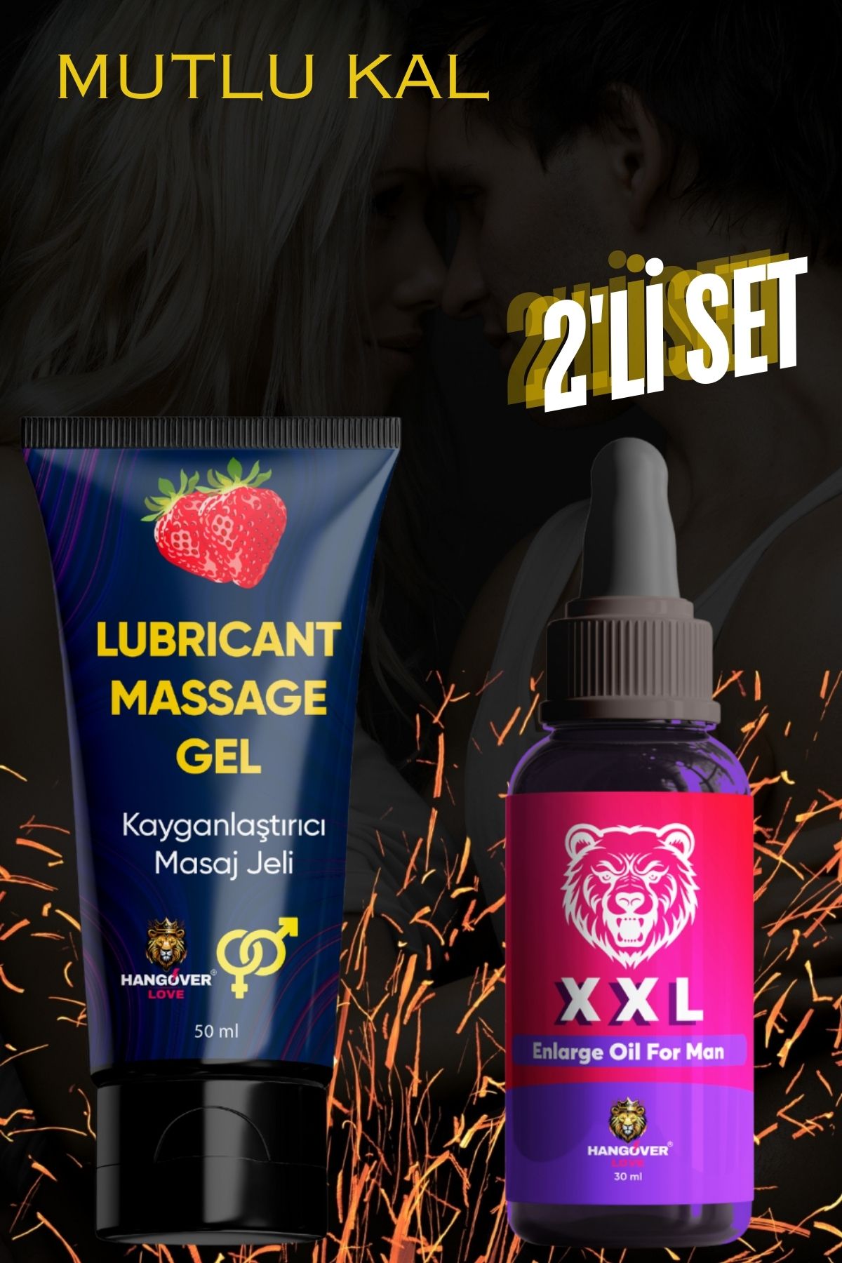 Hangover Love 2liset Orgazm Etkili Kayganlaştırıcı Jel ve Büyütücülü Sertleştiricili Kalınlaştırıcılı Yağ A-kalite