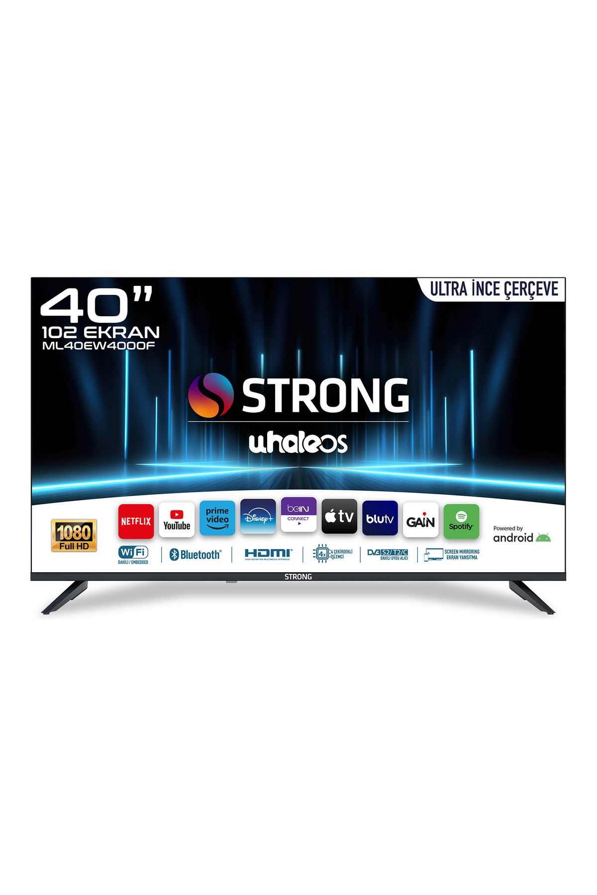 Strong ML40EW4000F 40’’ 102cm Ekran Full HD Whale OS Smart TV Dahili Uydu Alıcılı Ultra Ince Çerçeve