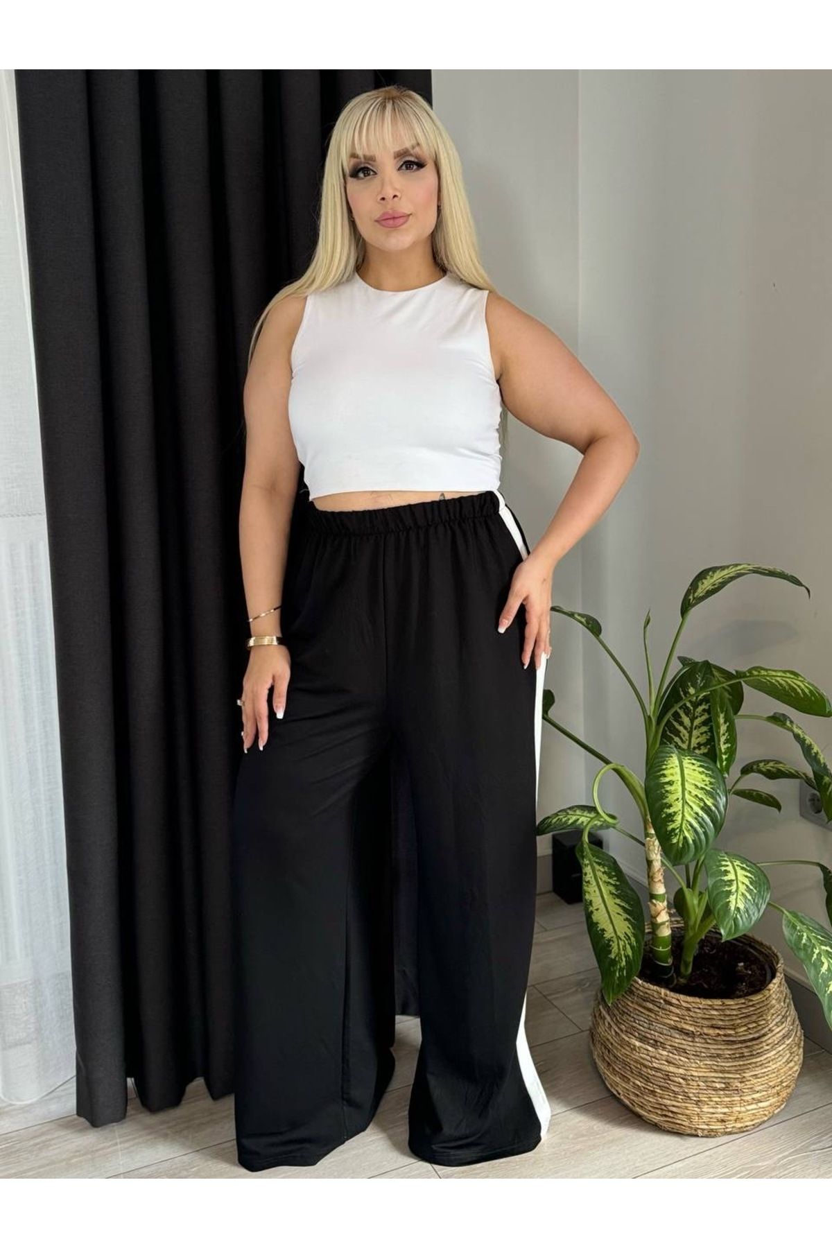 LİKRA-PANTALONI DE CRISTAL ELastici, DAMA, DIMENSIUNI PLUS, DIMENSIUNI LATERALE 5