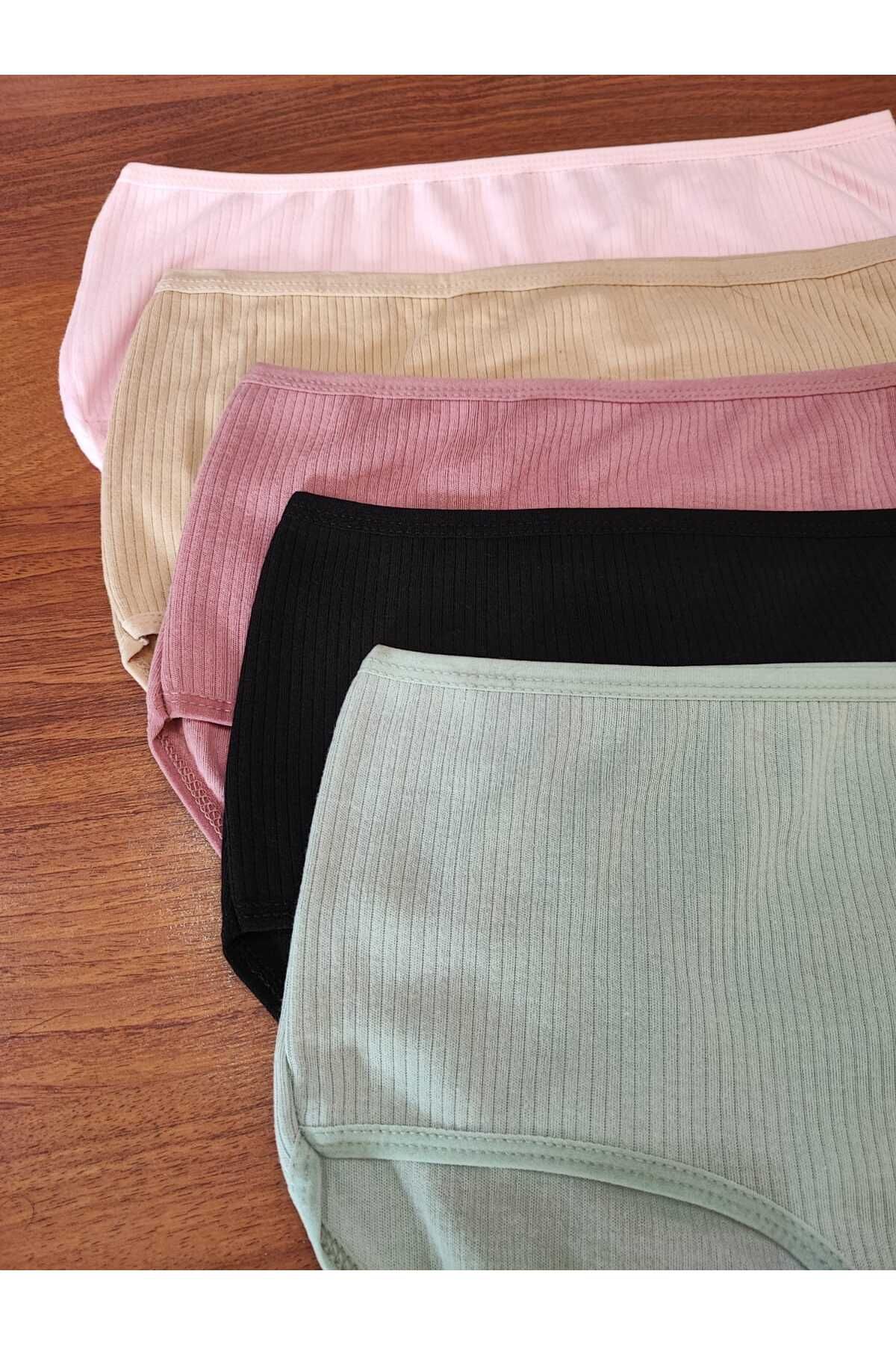 AVESŞENER-Women's High Waist Ribbed Panties - Bato Economic Pack of 5 4