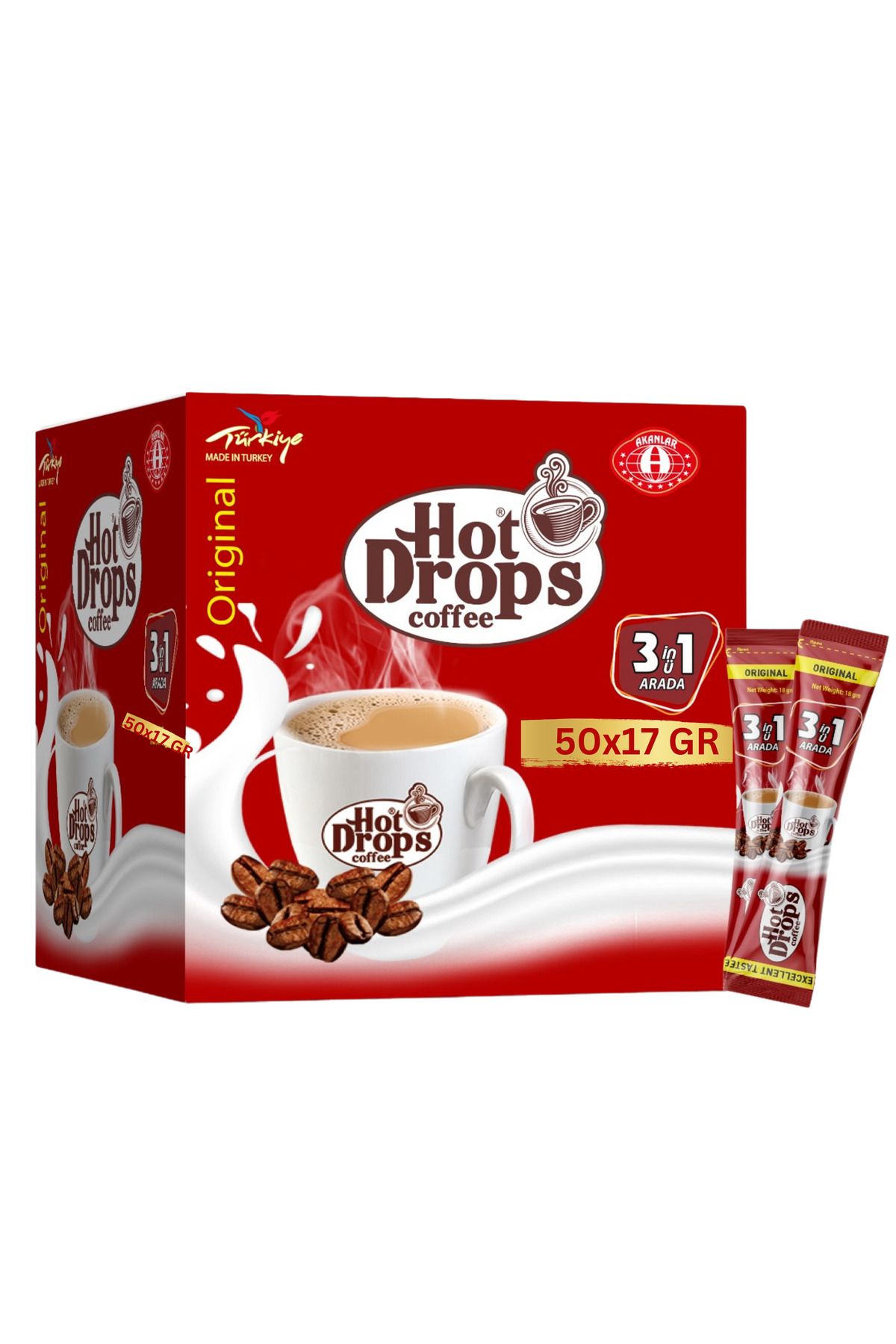 HOT DROPS 3Ü1 ARADA KAHVE (50 ADET X 17 GR)