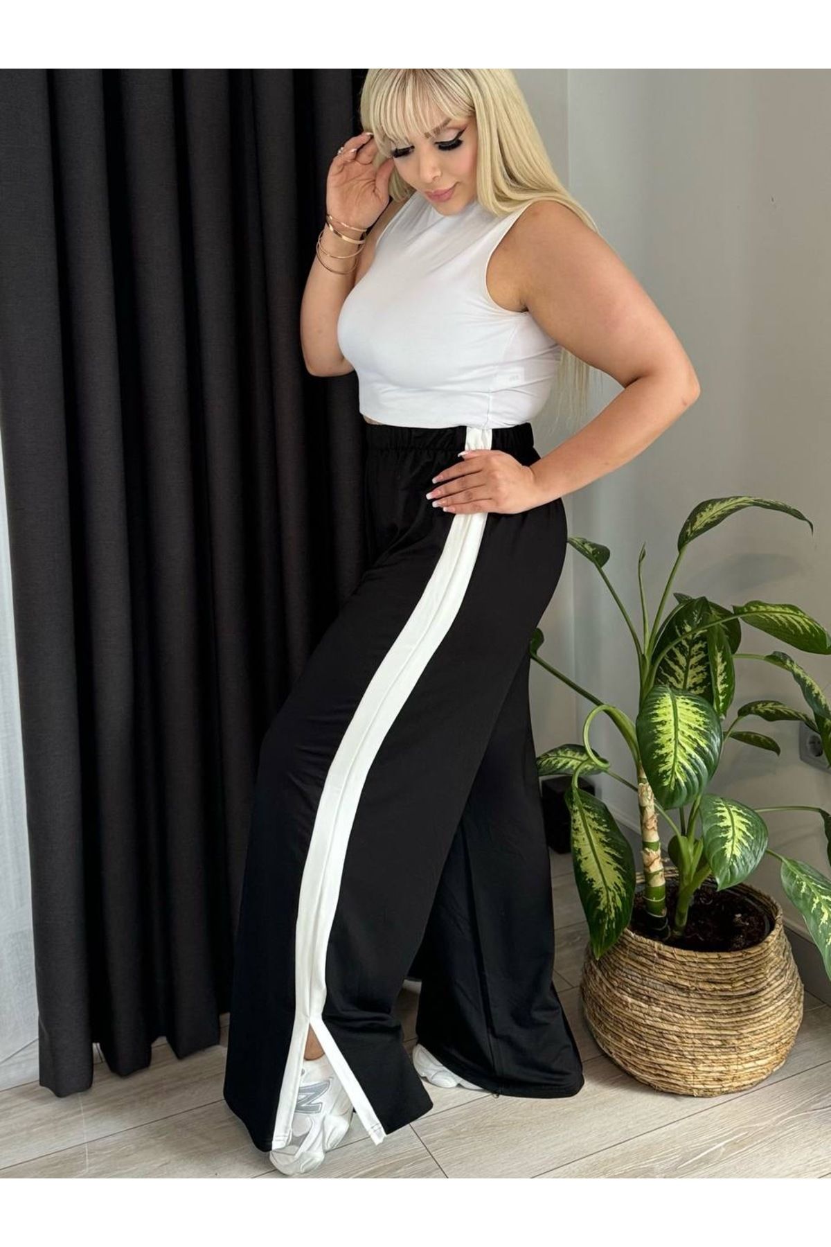 LİKRA-PANTALONI DE CRISTAL ELastici, DAMA, DIMENSIUNI PLUS, DIMENSIUNI LATERALE 2