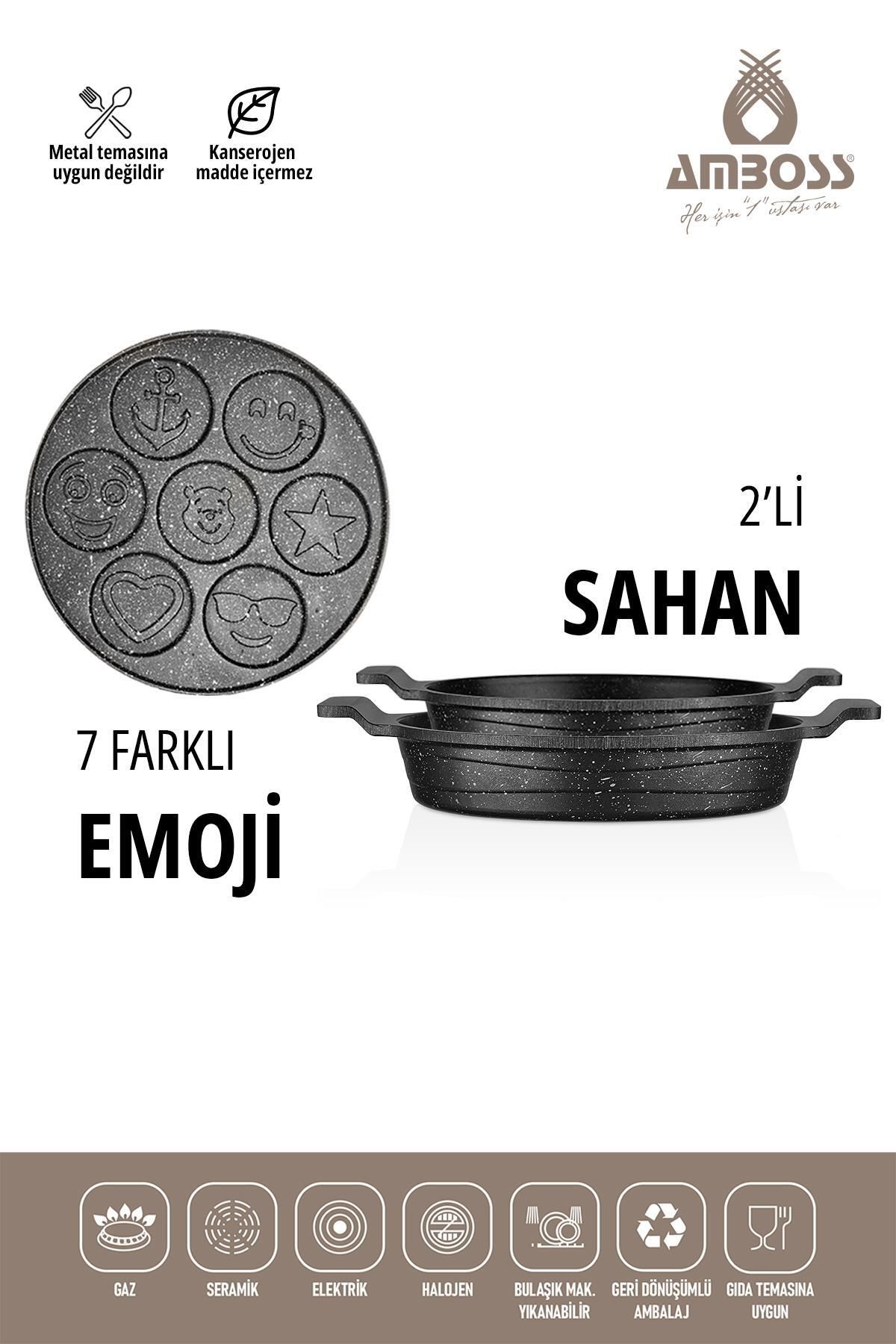 Amboss-3 Piece Sunday Emoji Pankek Pan Sahan Set 5